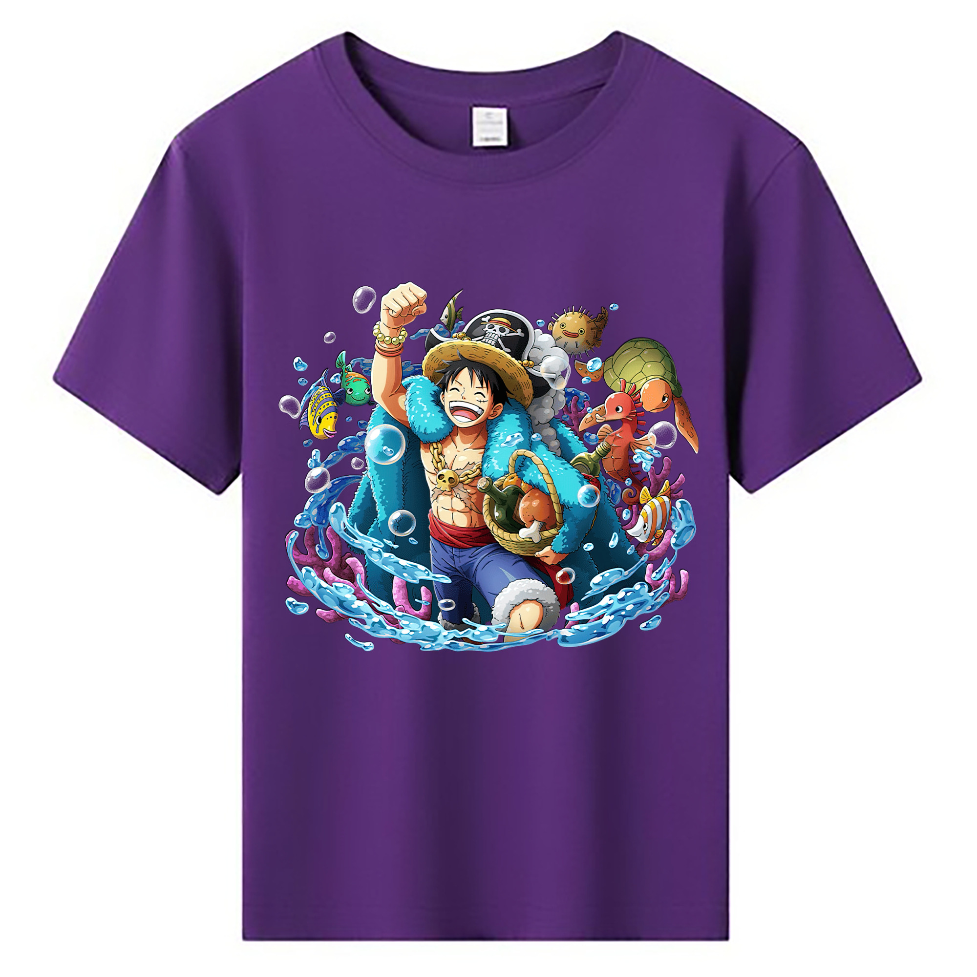 ワンピース モンキー・D・ルフィ ONE PIECE Monkey D. Luffy 綿100％キッズTシャツ（フロントプリント）