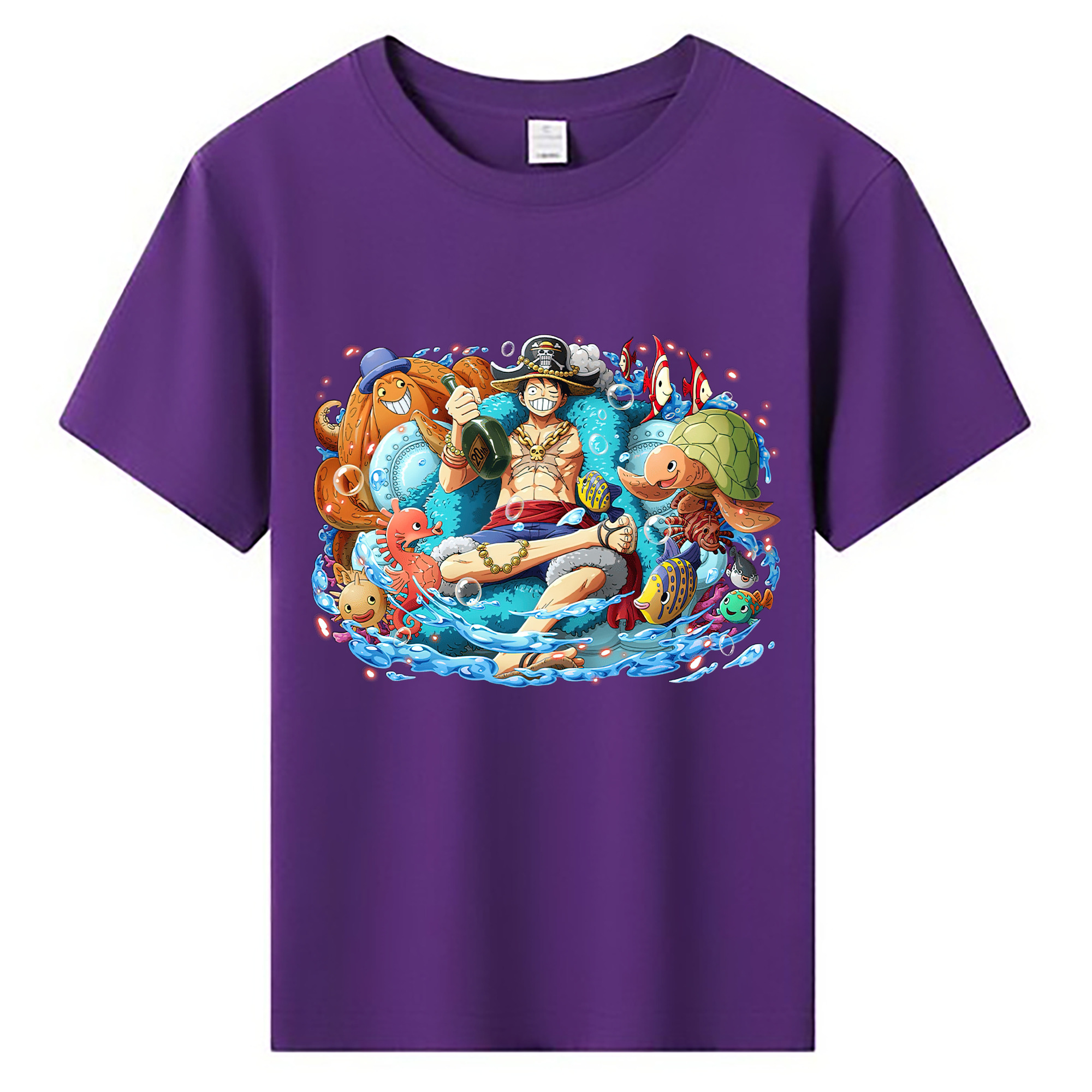 ワンピース モンキー・D・ルフィ ONE PIECE Monkey D. Luffy 綿100％キッズTシャツ（フロントプリント）