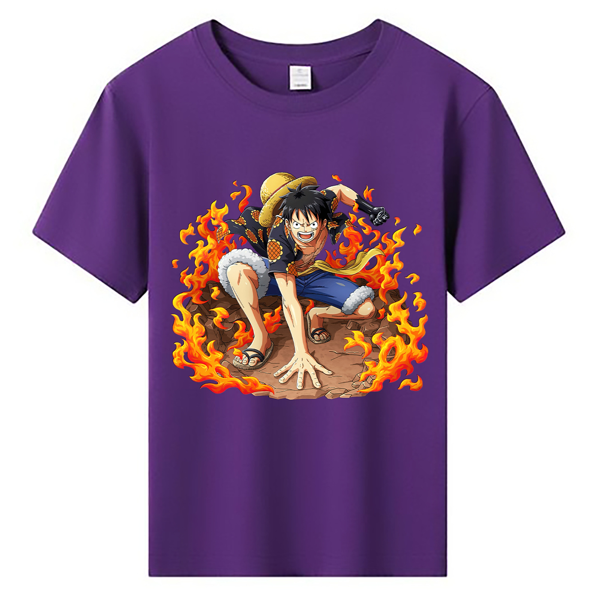 ワンピース モンキー・D・ルフィ ONE PIECE Monkey D. Luffy 綿100％キッズTシャツ（フロントプリント）