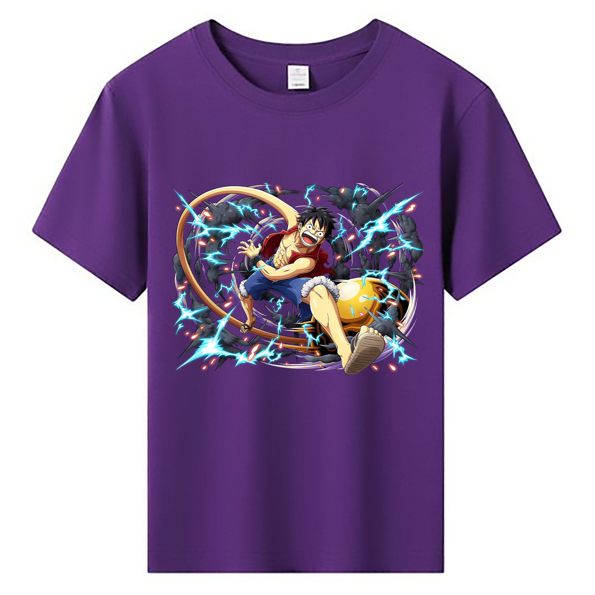 ワンピース モンキー・D・ルフィ ONE PIECE Monkey D. Luffy 綿100％キッズTシャツ（フロントプリント）