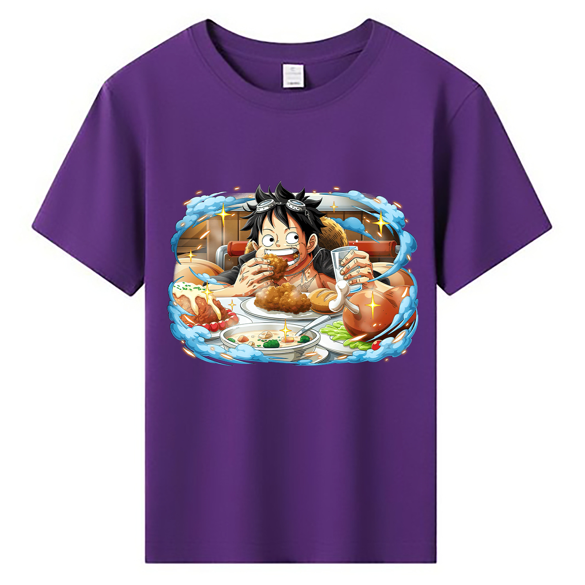 ワンピース モンキー・D・ルフィ ONE PIECE Monkey D. Luffy 綿100％キッズTシャツ（フロントプリント）