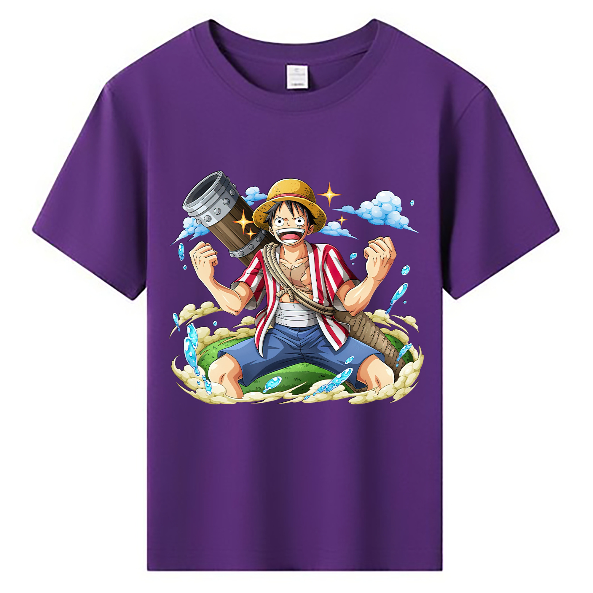 ワンピース モンキー・D・ルフィ ONE PIECE Monkey D. Luffy 綿100％キッズTシャツ（フロントプリント）