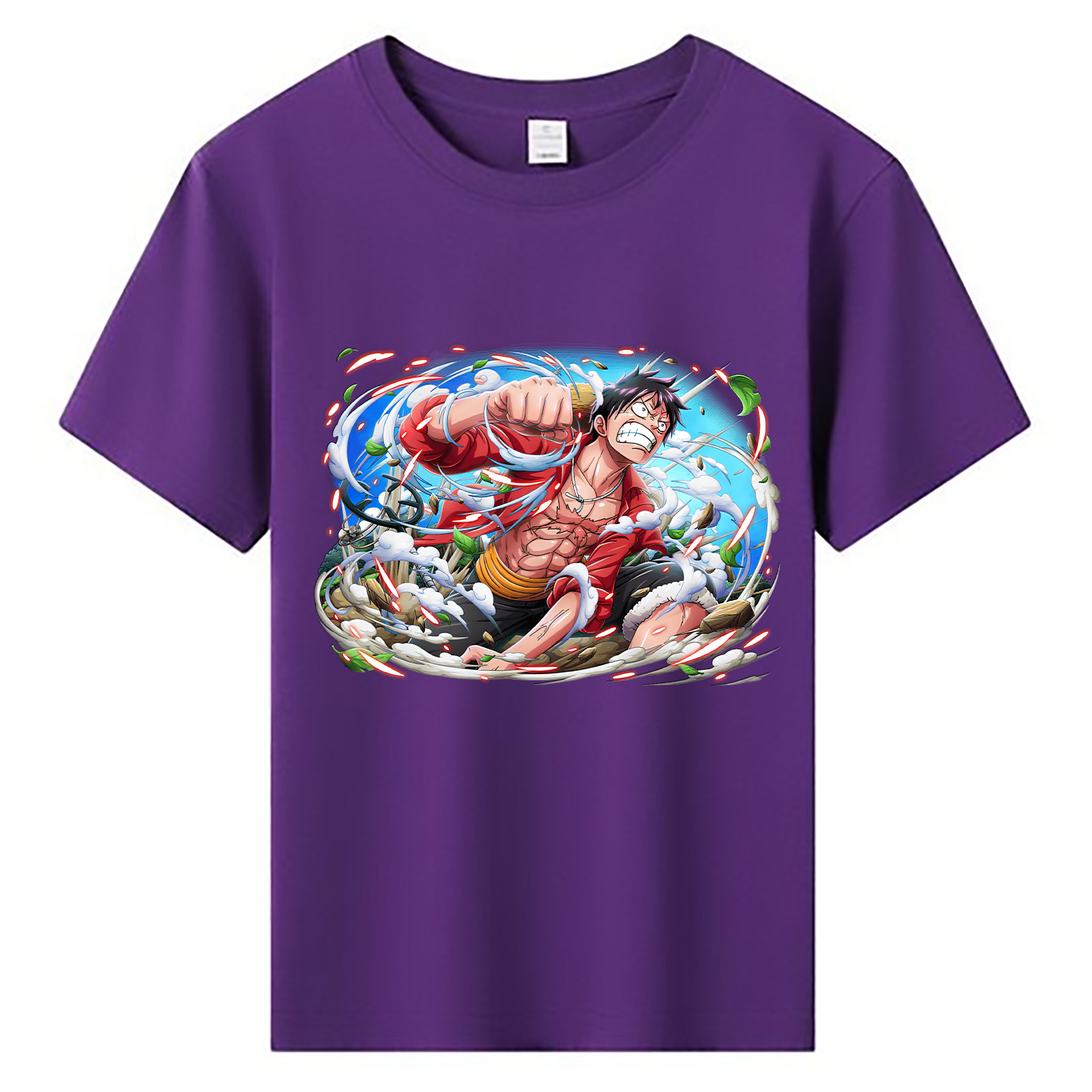 ワンピース モンキー・D・ルフィ ONE PIECE Monkey D. Luffy 綿100％キッズTシャツ（フロントプリント）