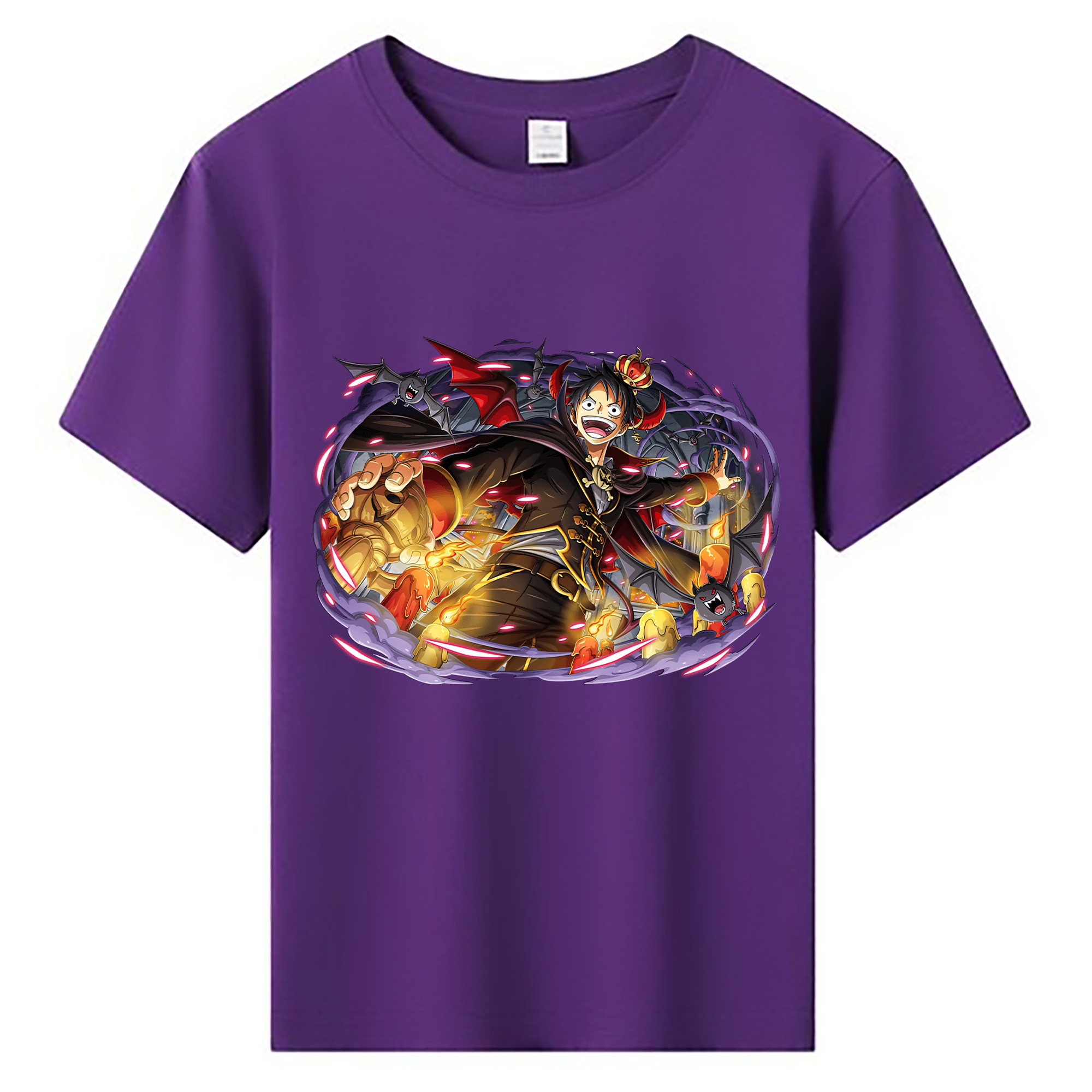 ワンピース モンキー・D・ルフィ ONE PIECE Monkey D. Luffy 綿100％キッズTシャツ（フロントプリント）