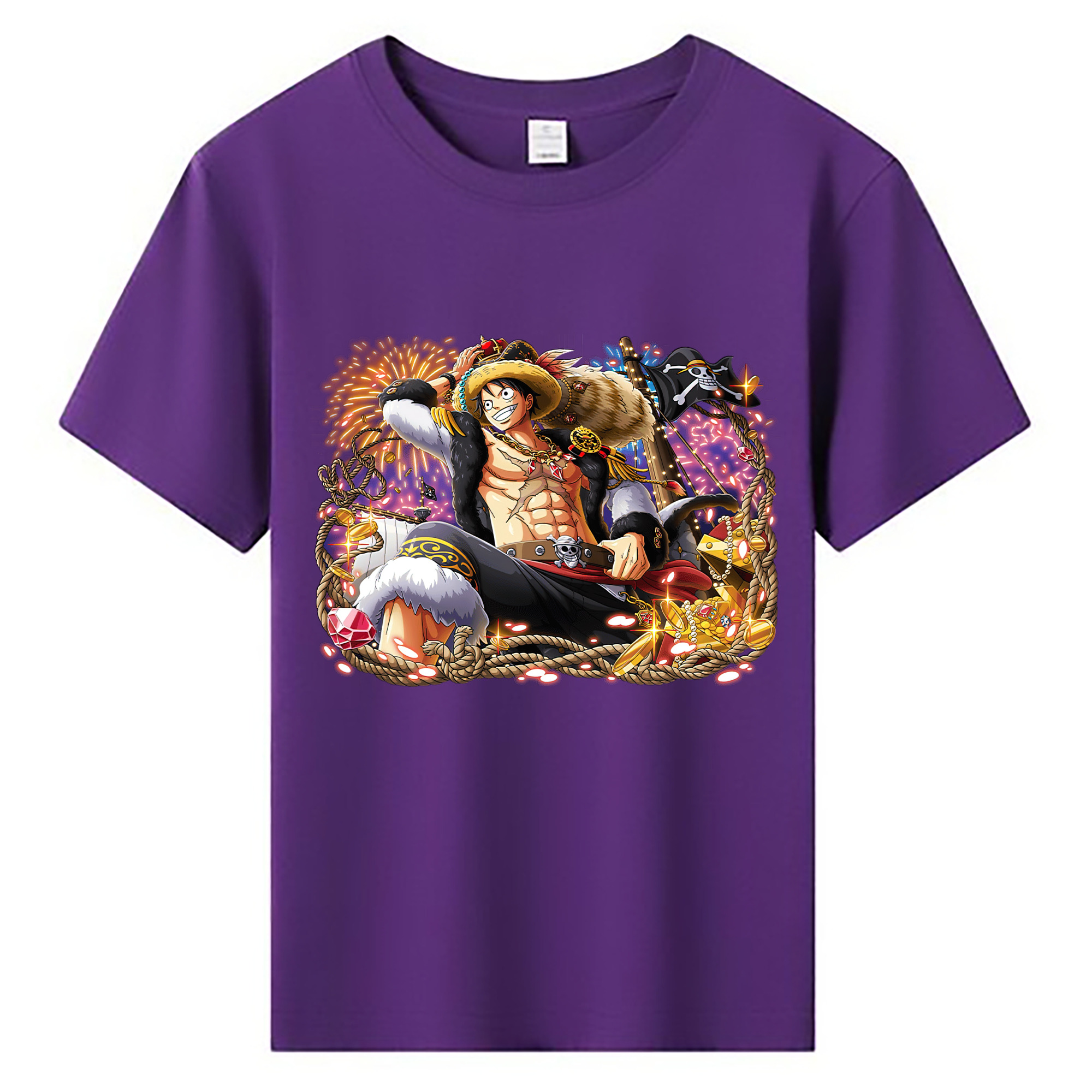 ワンピース モンキー・D・ルフィ ONE PIECE Monkey D. Luffy 綿100％キッズTシャツ（フロントプリント）