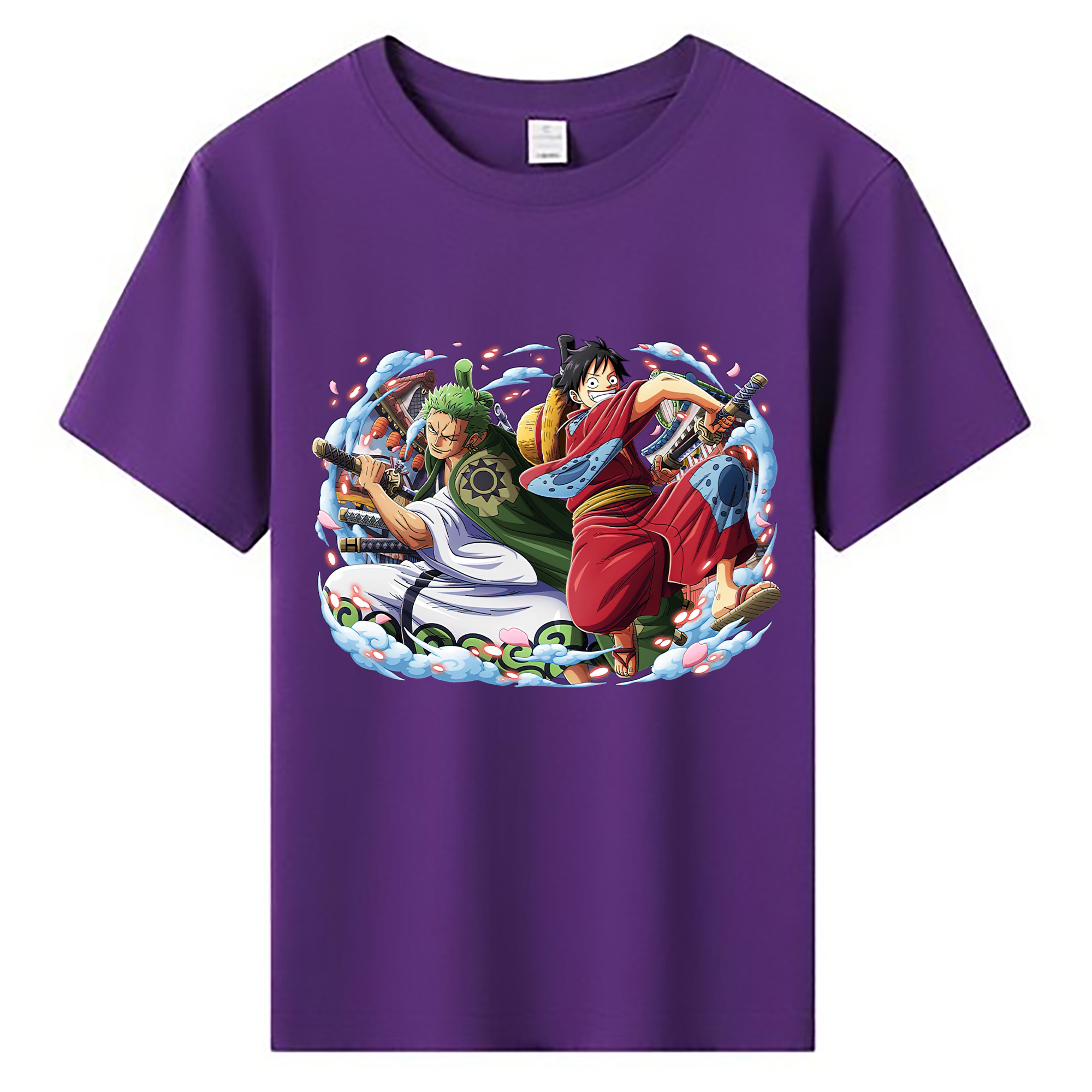 ワンピース モンキー・D・ルフィ ONE PIECE Monkey D. Luffy 綿100％キッズTシャツ（フロントプリント）