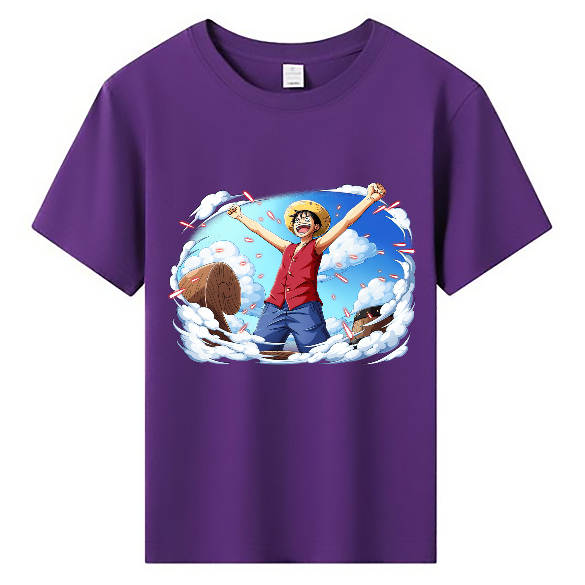 ワンピース モンキー・D・ルフィ ONE PIECE Monkey D. Luffy 綿100％キッズTシャツ（フロントプリント）