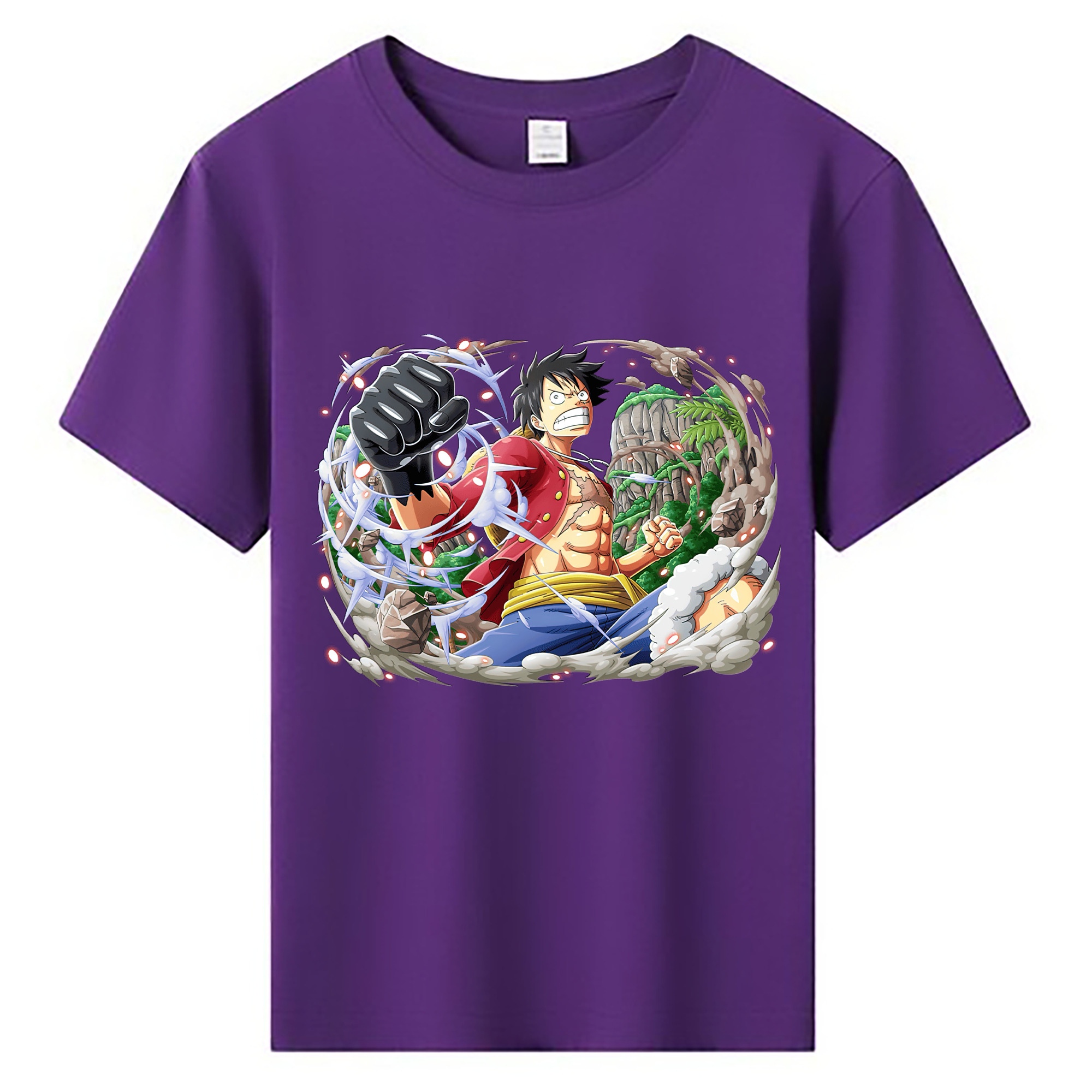 ワンピース モンキー・D・ルフィ ONE PIECE Monkey D. Luffy 綿100％キッズTシャツ（フロントプリント）