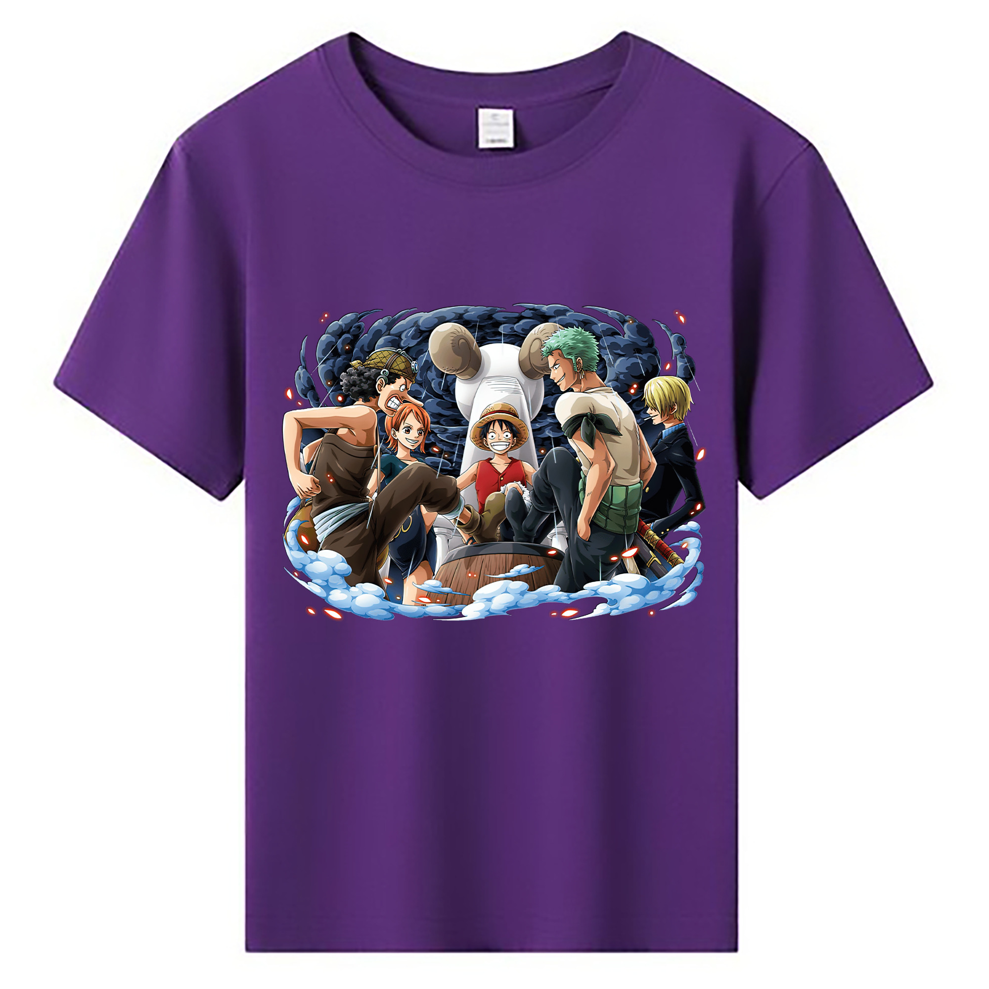 ワンピース モンキー・D・ルフィ ONE PIECE Monkey D. Luffy 綿100％キッズTシャツ（フロントプリント）