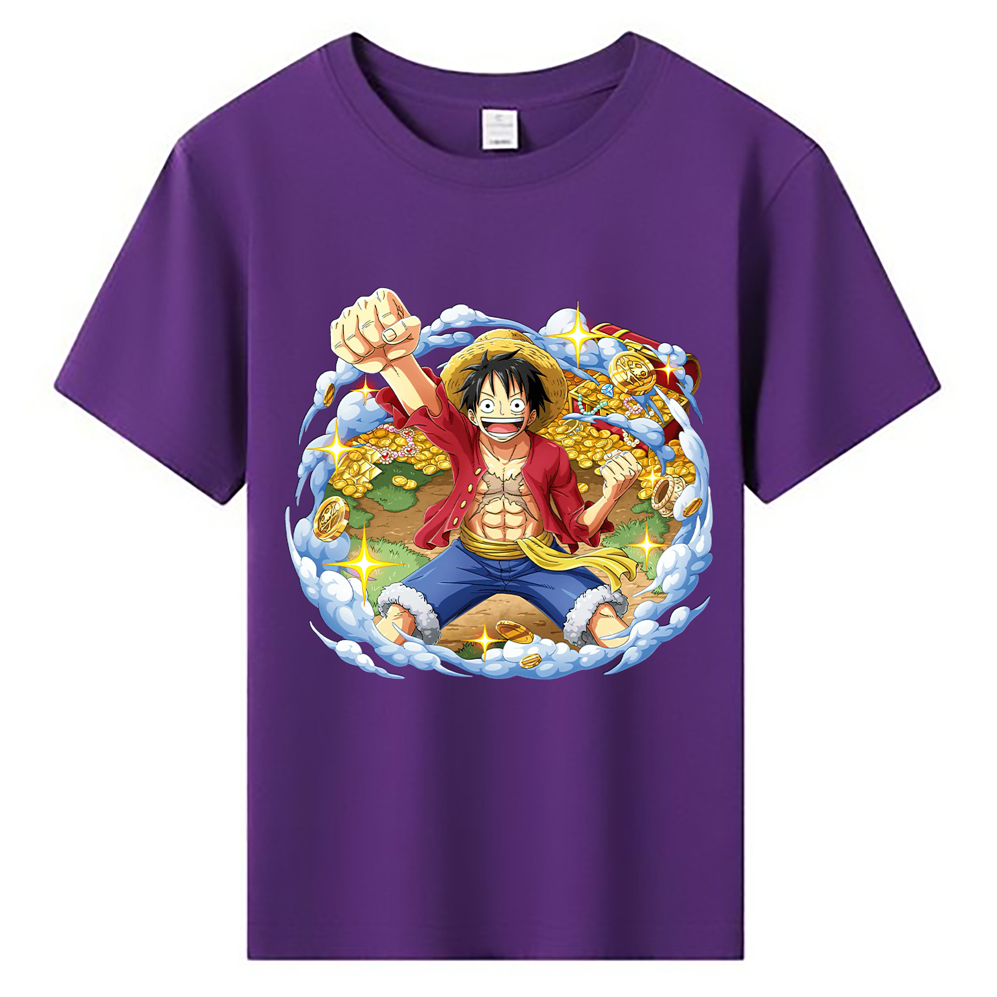 ワンピース モンキー・D・ルフィ ONE PIECE Monkey D. Luffy 綿100％キッズTシャツ（フロントプリント）