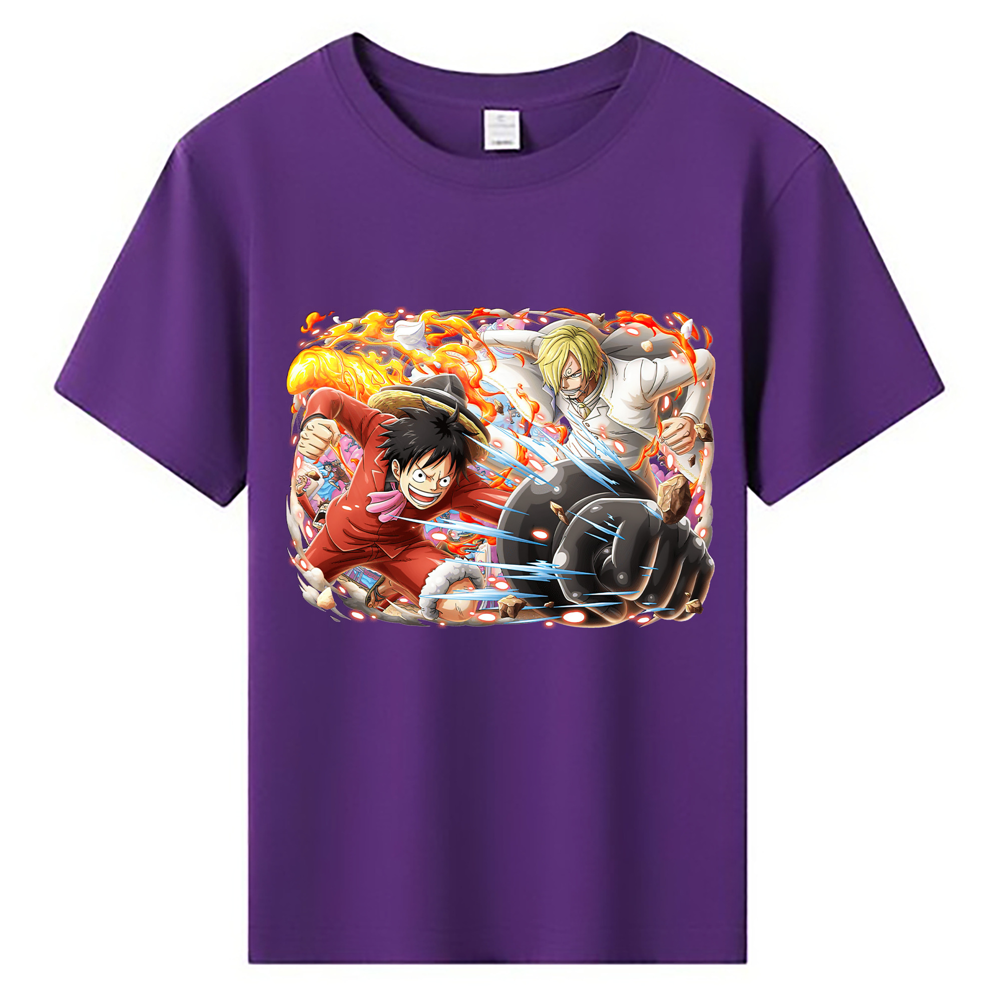 ワンピース モンキー・D・ルフィ ONE PIECE Monkey D. Luffy 綿100％キッズTシャツ（フロントプリント）