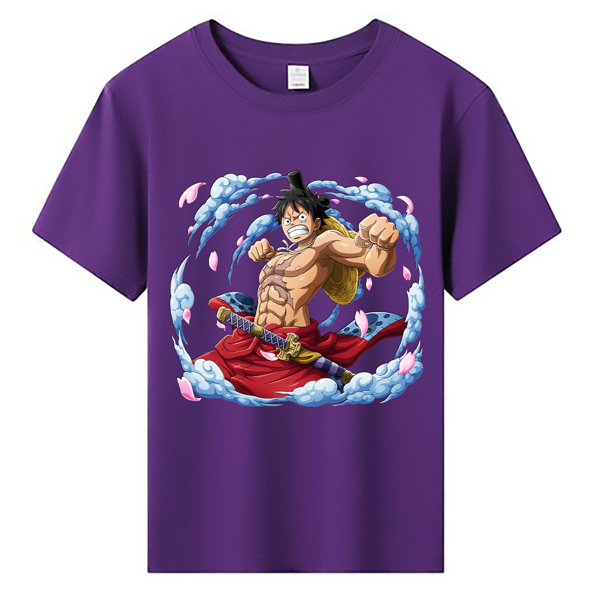 ワンピース モンキー・D・ルフィ ONE PIECE Monkey D. Luffy 綿100％キッズTシャツ（フロントプリント）