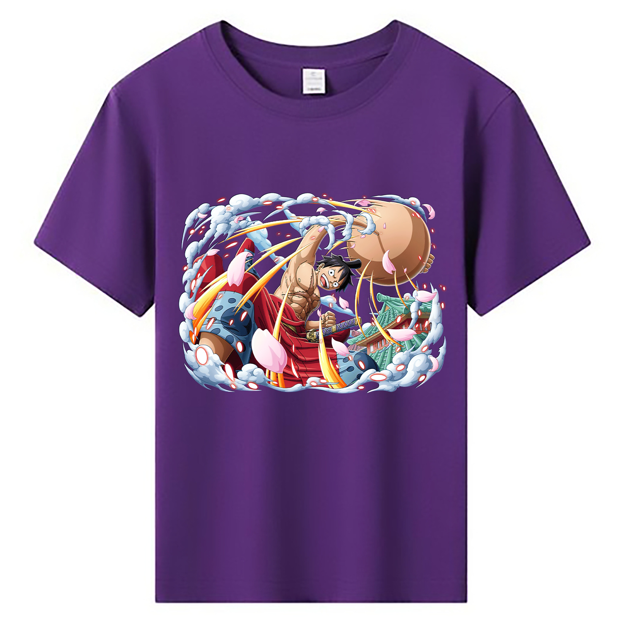 ワンピース モンキー・D・ルフィ ONE PIECE Monkey D. Luffy 綿100％キッズTシャツ（フロントプリント）