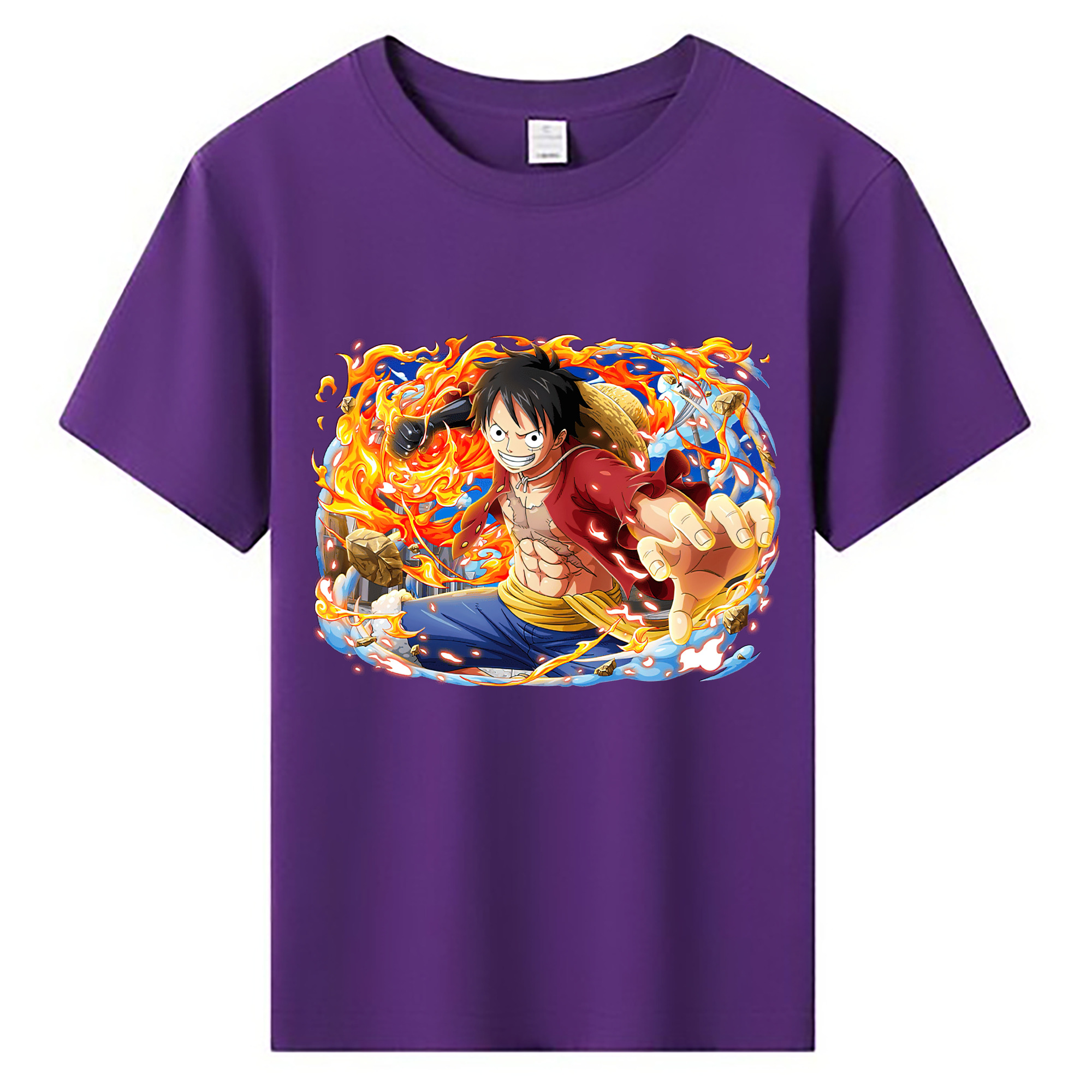 ワンピース モンキー・D・ルフィ ONE PIECE Monkey D. Luffy 綿100％キッズTシャツ（フロントプリント）