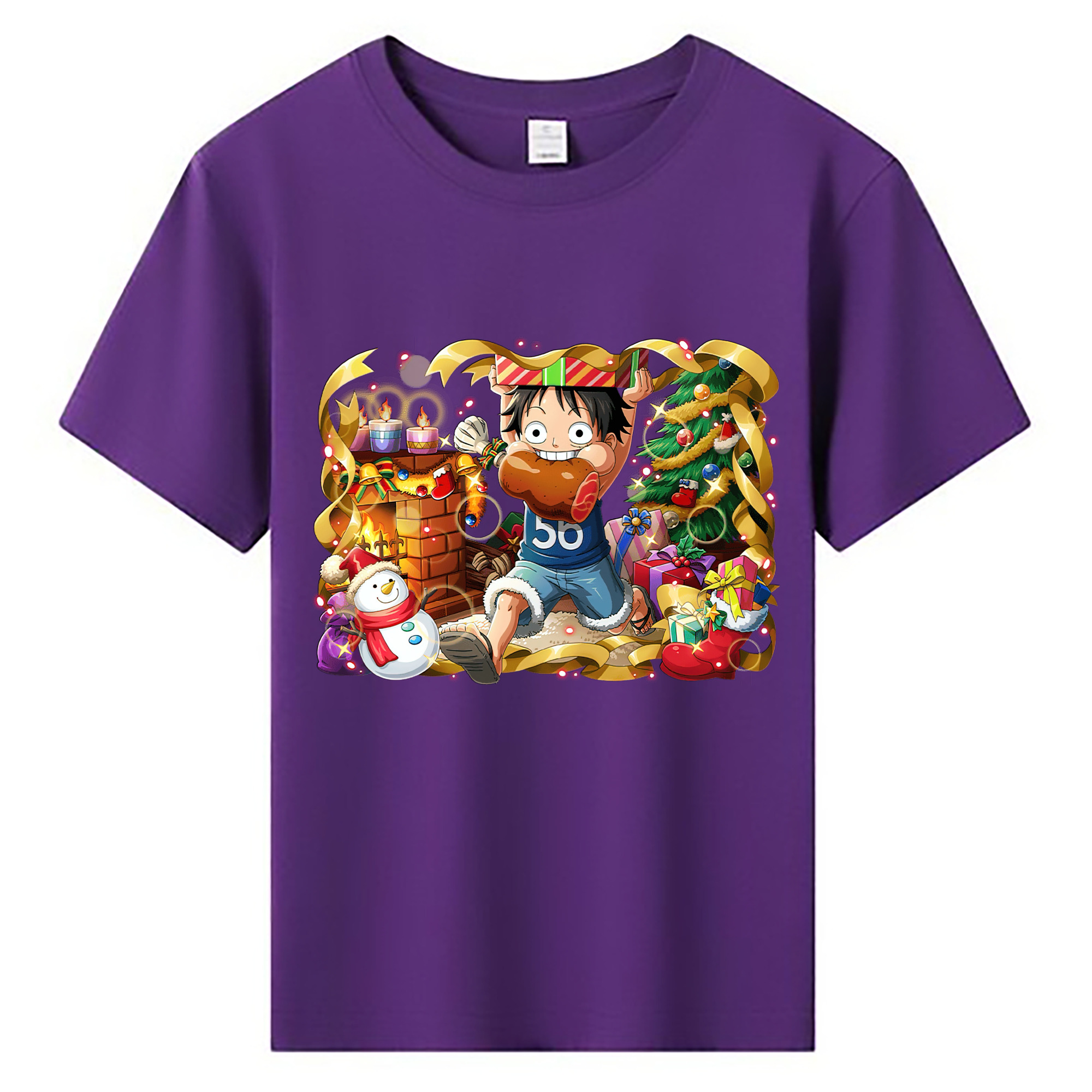 ワンピース モンキー・D・ルフィ ONE PIECE Monkey D. Luffy 綿100％キッズTシャツ（フロントプリント）