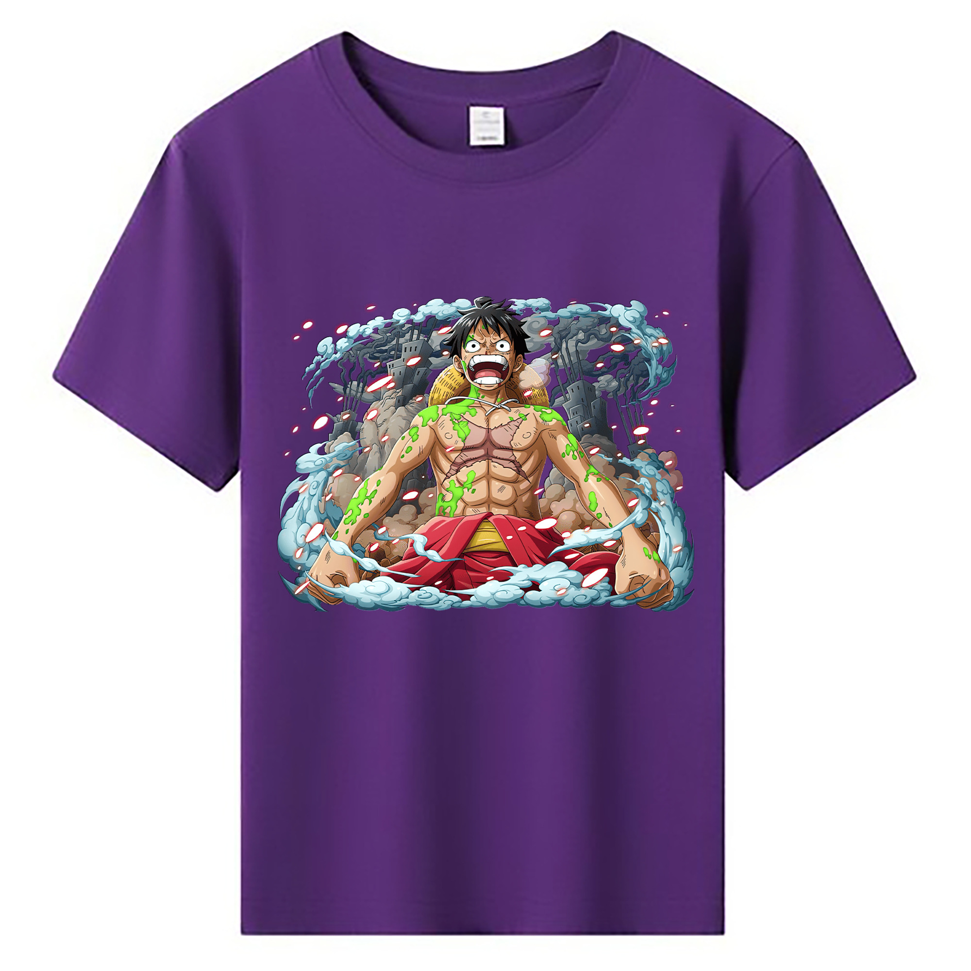 ワンピース モンキー・D・ルフィ ONE PIECE Monkey D. Luffy 綿100％キッズTシャツ（フロントプリント）