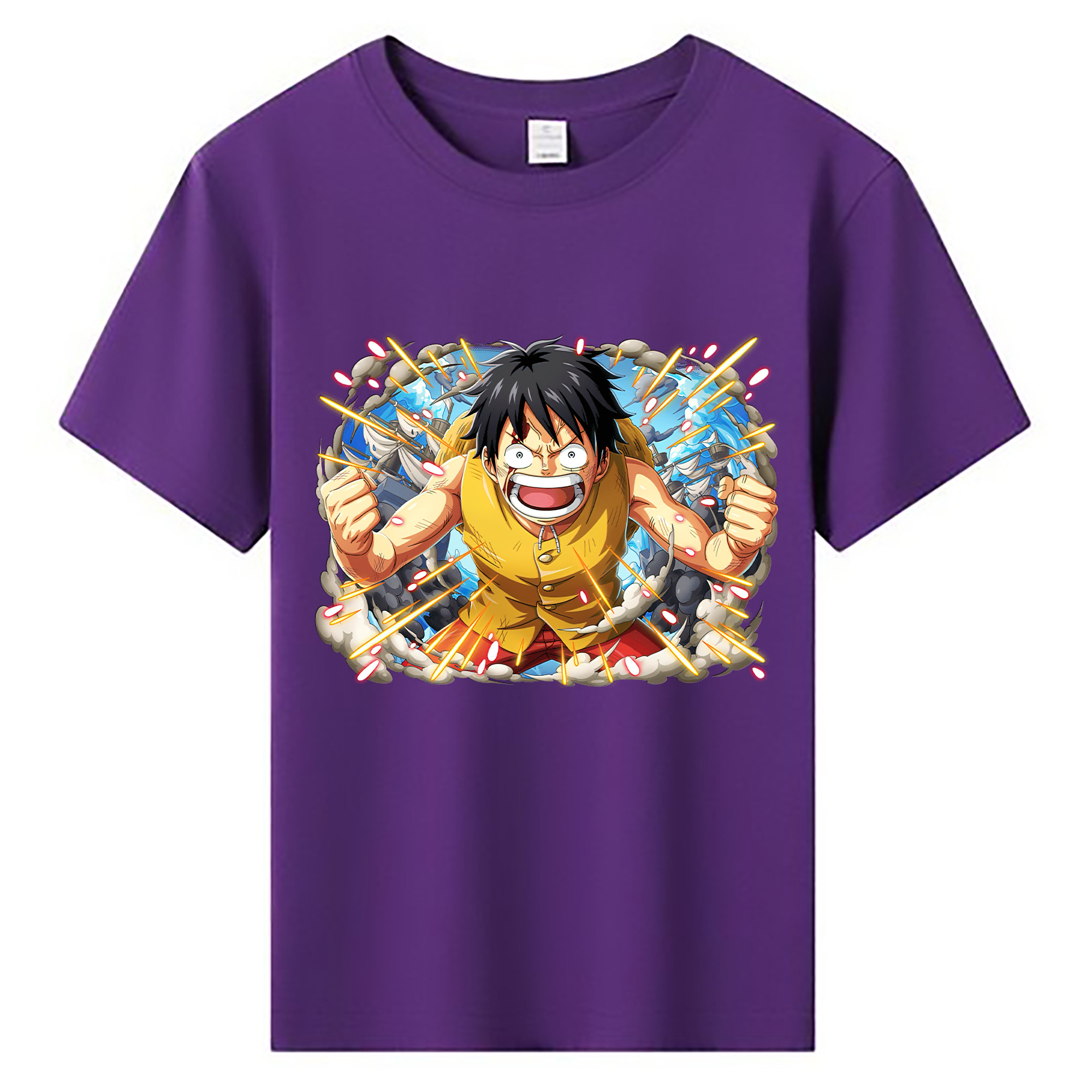 ワンピース モンキー・D・ルフィ ONE PIECE Monkey D. Luffy 綿100％キッズTシャツ（フロントプリント）