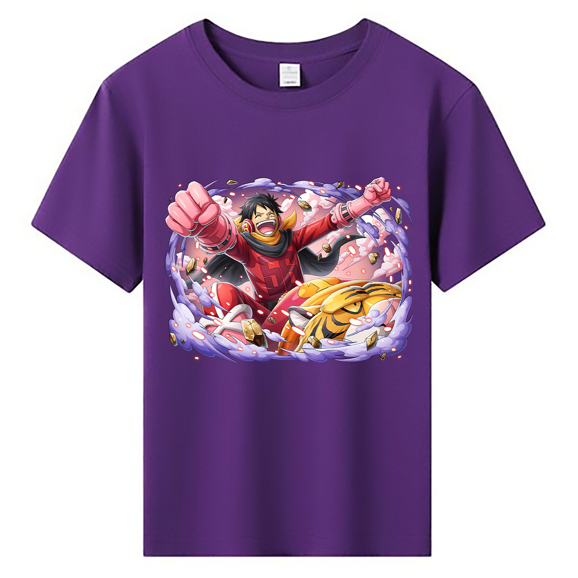 ワンピース モンキー・D・ルフィ ONE PIECE Monkey D. Luffy 綿100％キッズTシャツ（フロントプリント）