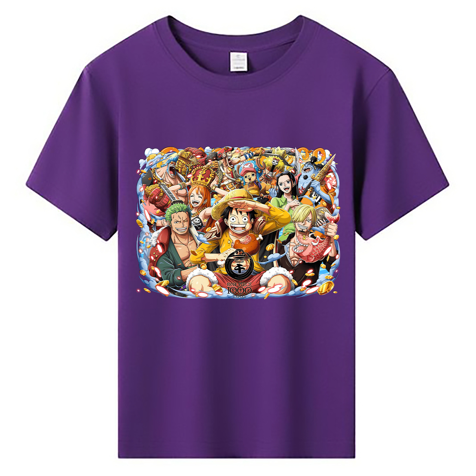ワンピース モンキー・D・ルフィ ONE PIECE Monkey D. Luffy 綿100％キッズTシャツ（フロントプリント）