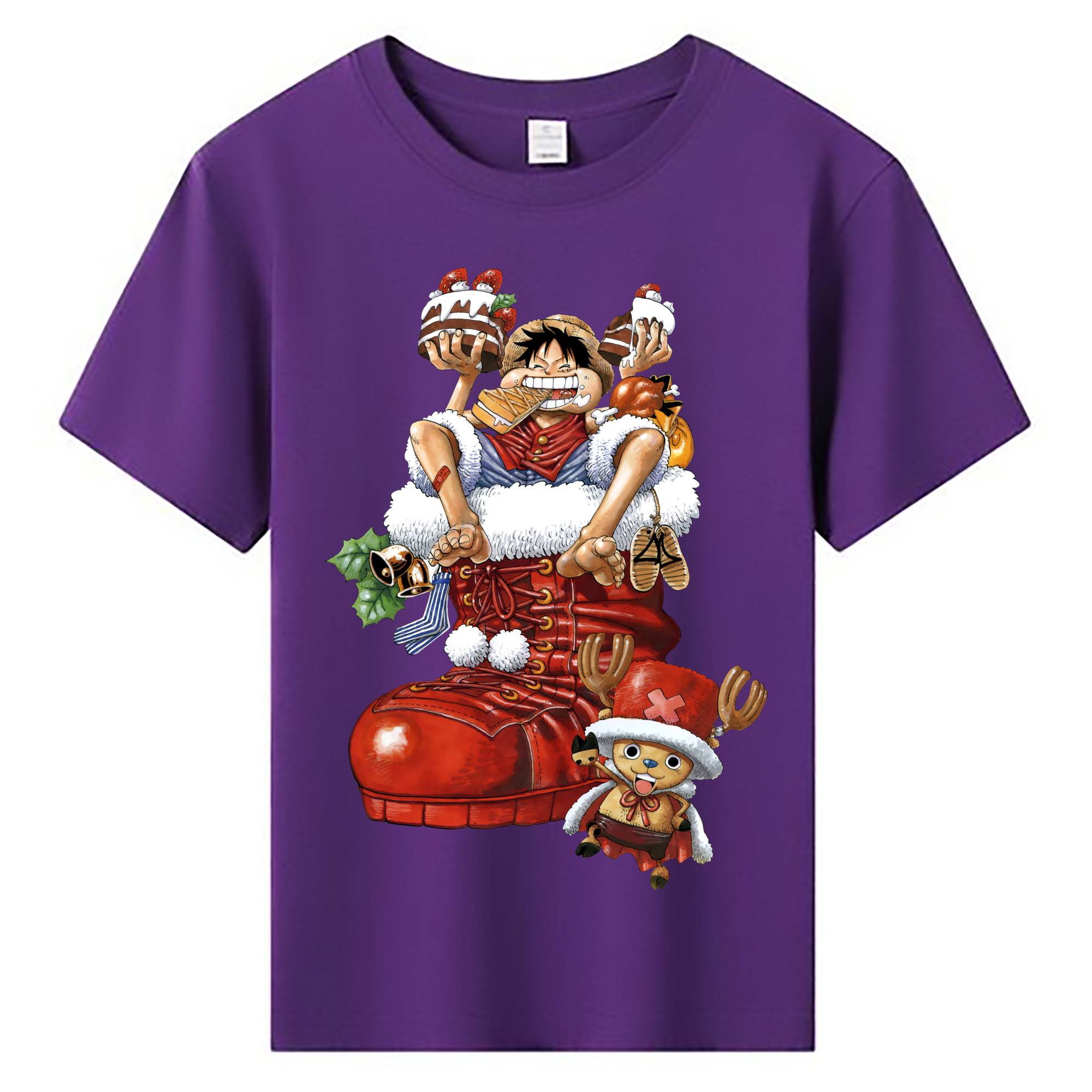 ワンピース モンキー・D・ルフィ ONE PIECE Monkey D. Luffy 綿100％キッズTシャツ（フロントプリント）