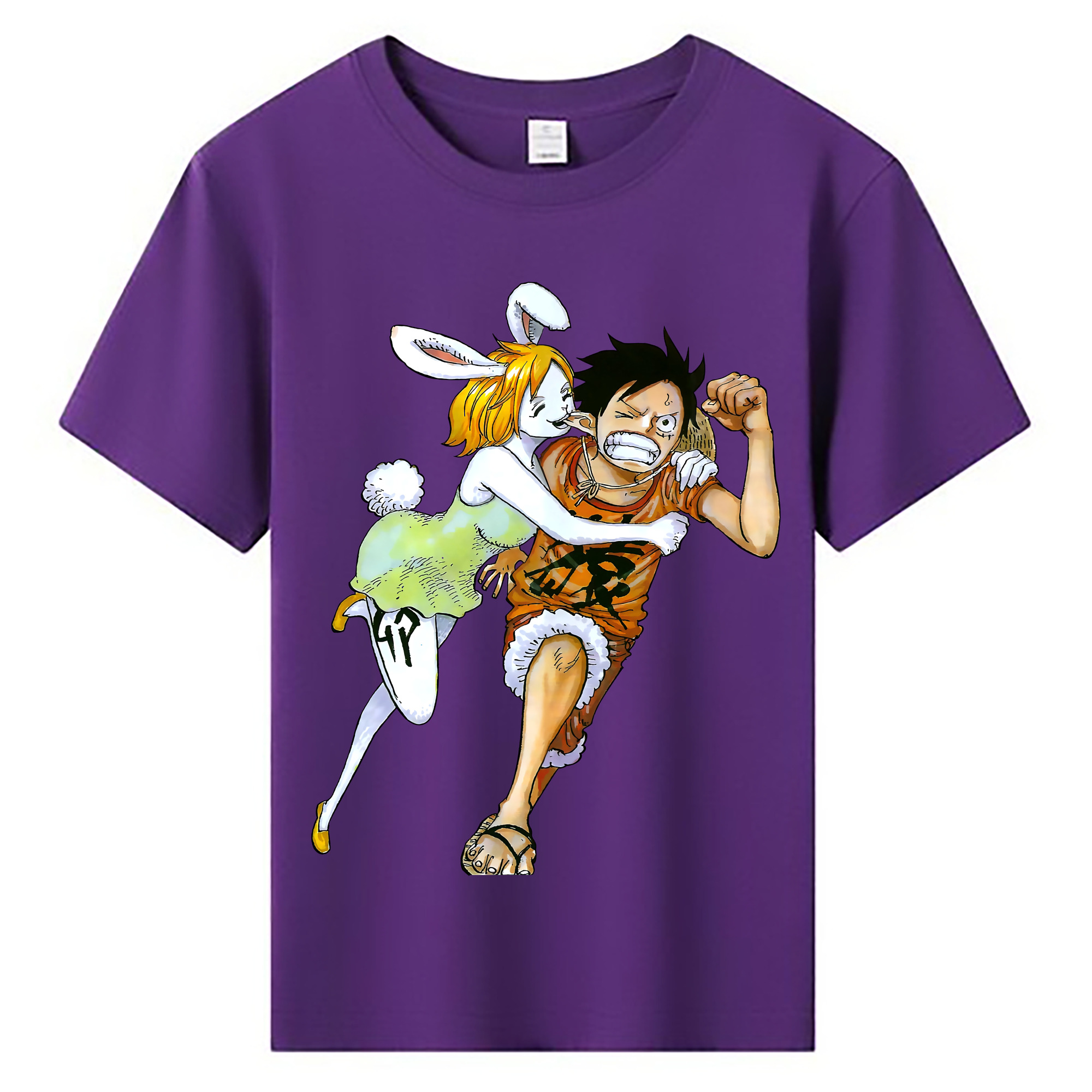ワンピース モンキー・D・ルフィ ONE PIECE Monkey D. Luffy 綿100％キッズTシャツ（フロントプリント）