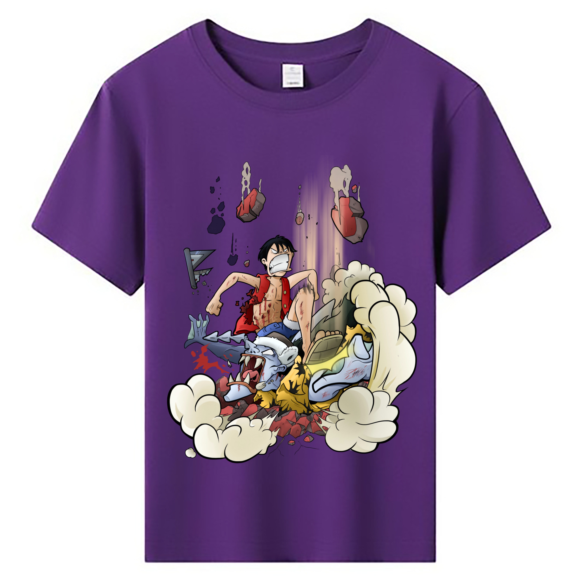 ワンピース モンキー・D・ルフィ ONE PIECE Monkey D. Luffy 綿100％キッズTシャツ（フロントプリント）