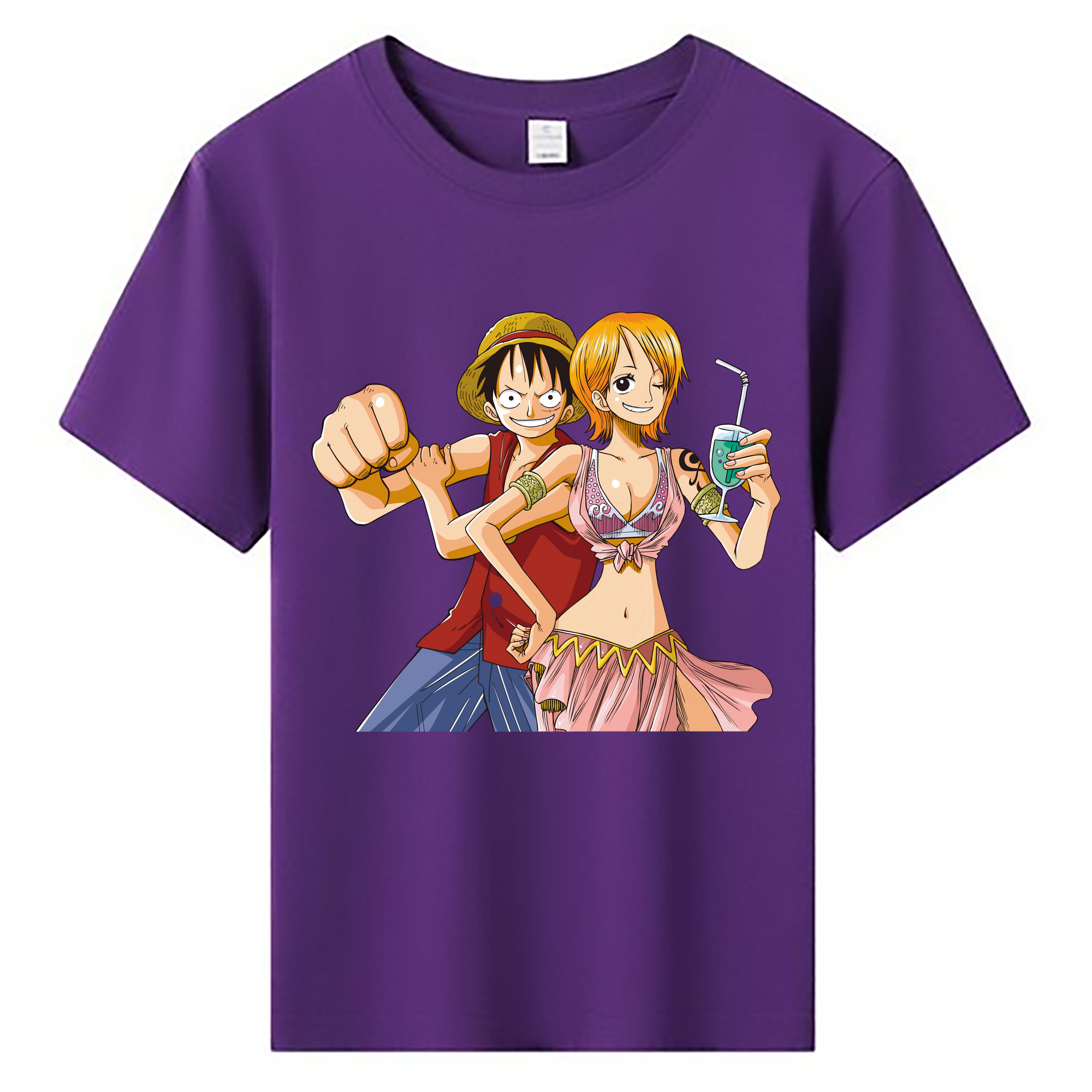 ワンピース モンキー・D・ルフィ ONE PIECE Monkey D. Luffy 綿100％キッズTシャツ（フロントプリント）