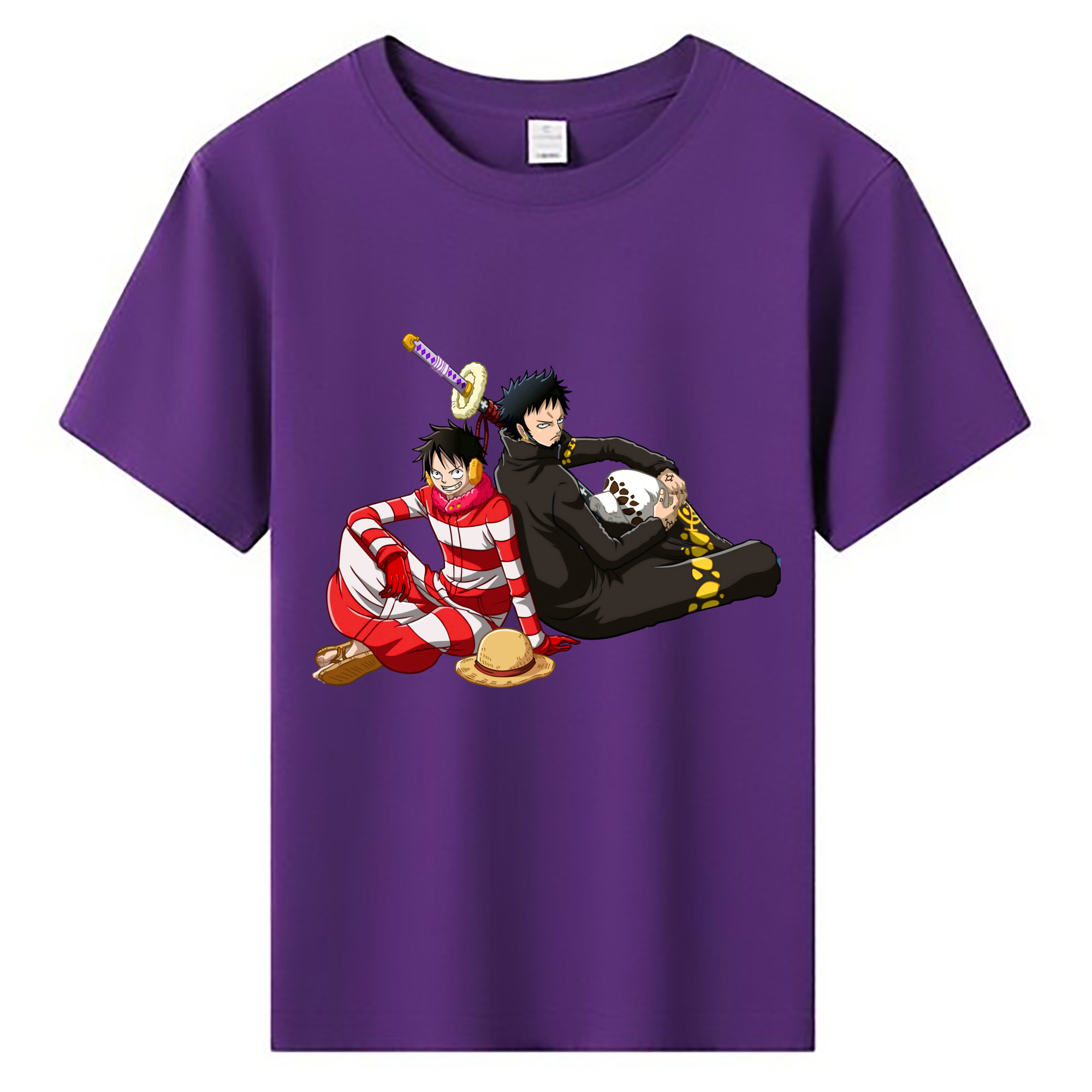 ワンピース モンキー・D・ルフィ ONE PIECE Monkey D. Luffy 綿100％キッズTシャツ（フロントプリント）