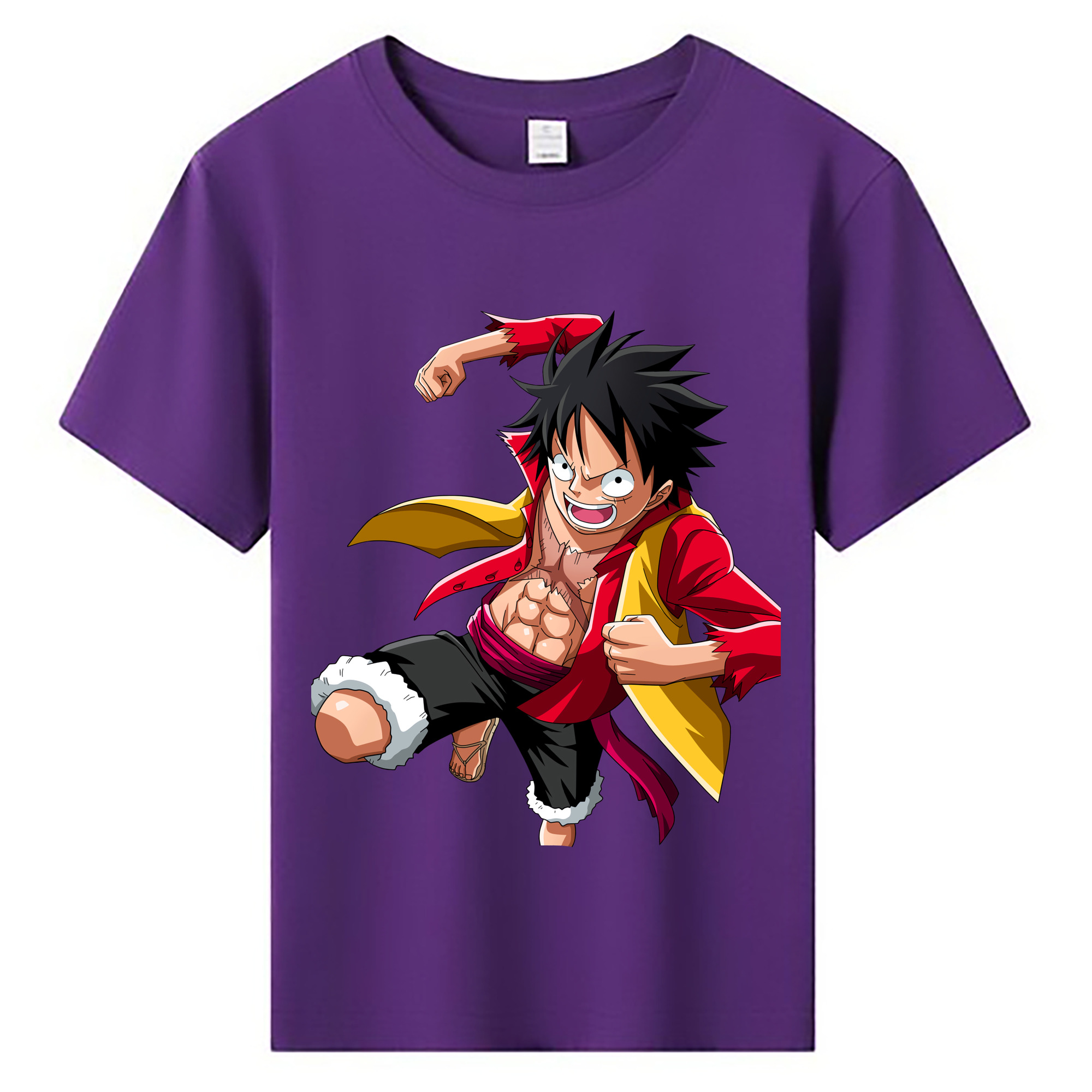 ワンピース モンキー・D・ルフィ ONE PIECE Monkey D. Luffy 綿100％キッズTシャツ（フロントプリント）