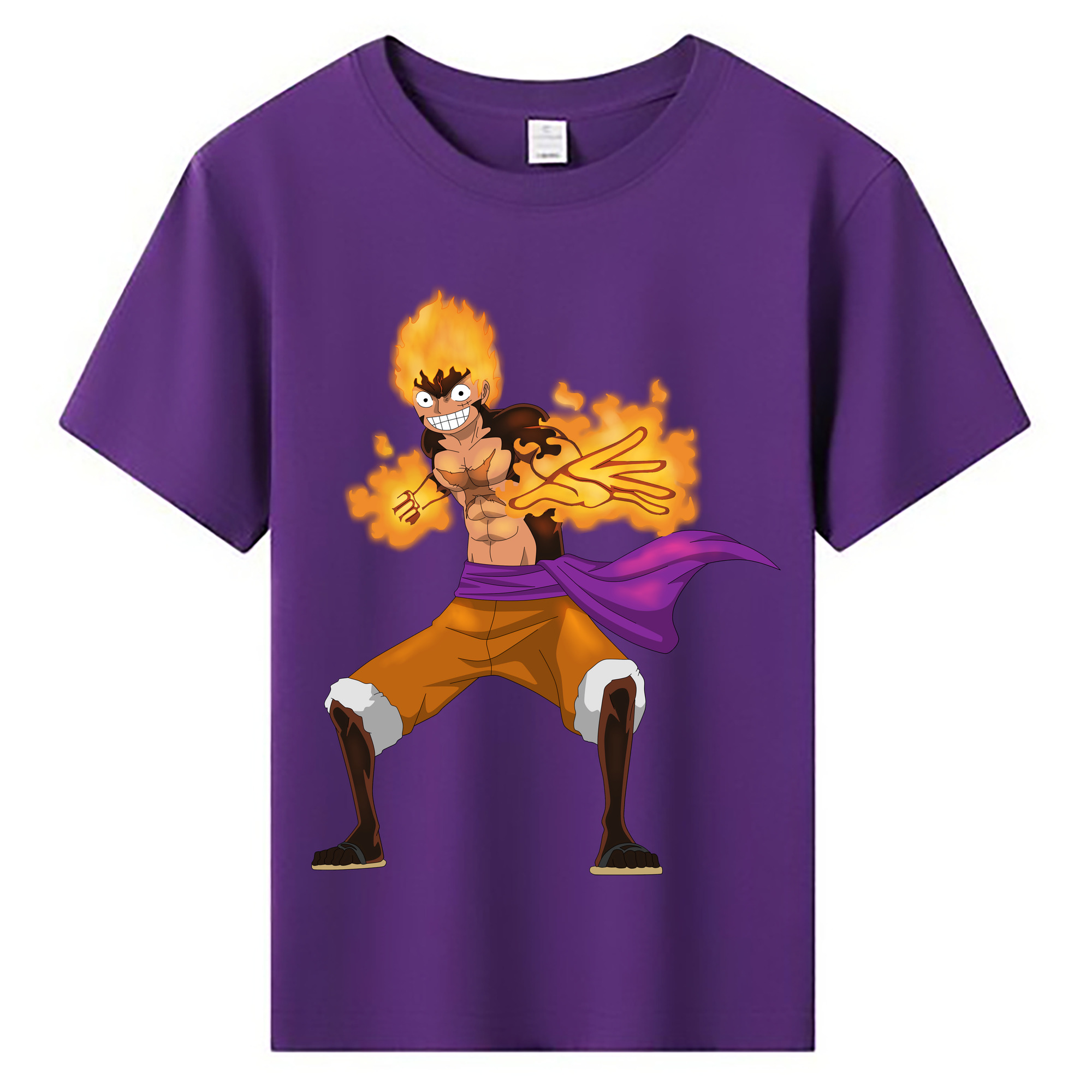 ワンピース モンキー・D・ルフィ ONE PIECE Monkey D. Luffy 綿100％キッズTシャツ（フロントプリント）