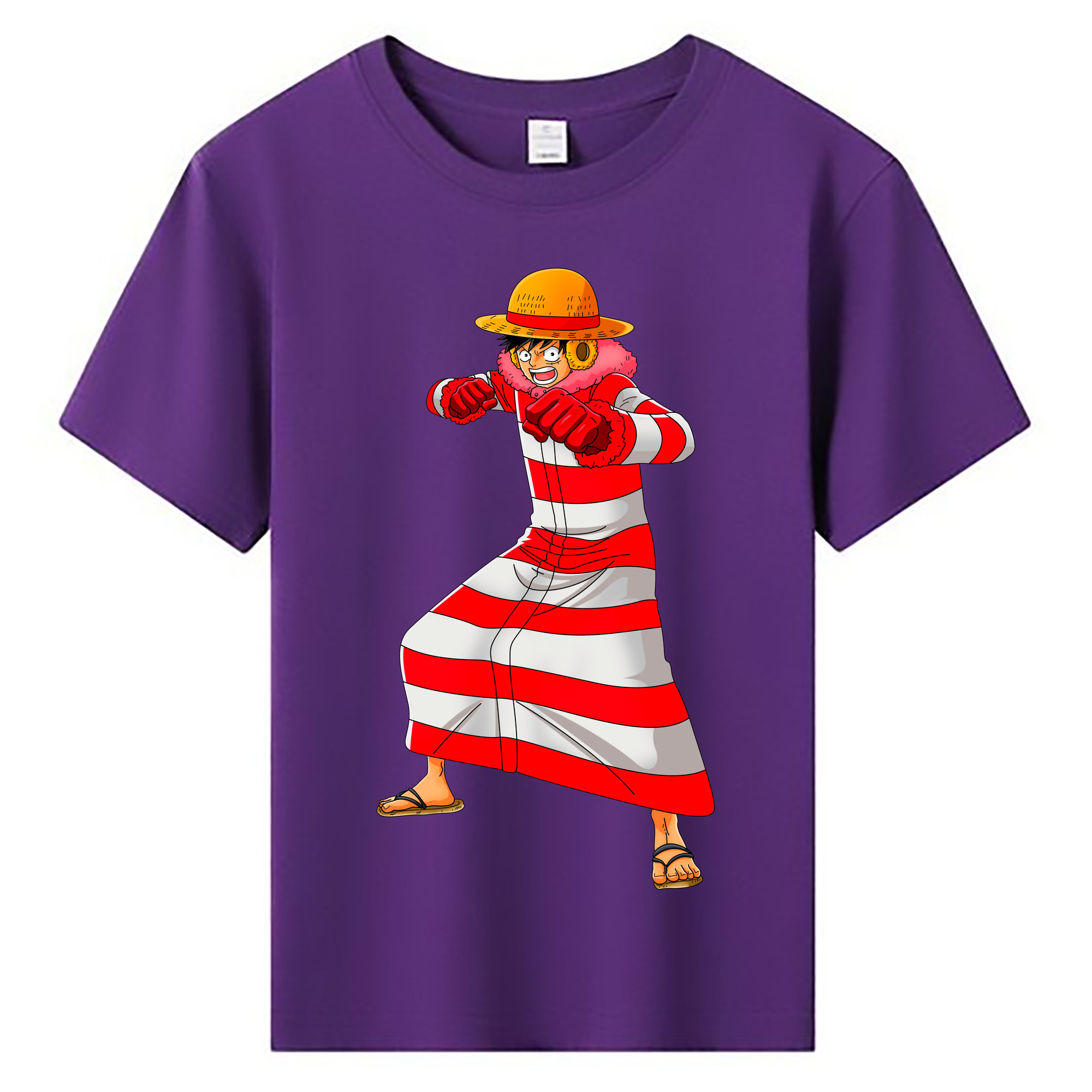 ワンピース モンキー・D・ルフィ ONE PIECE Monkey D. Luffy 綿100％キッズTシャツ（フロントプリント）