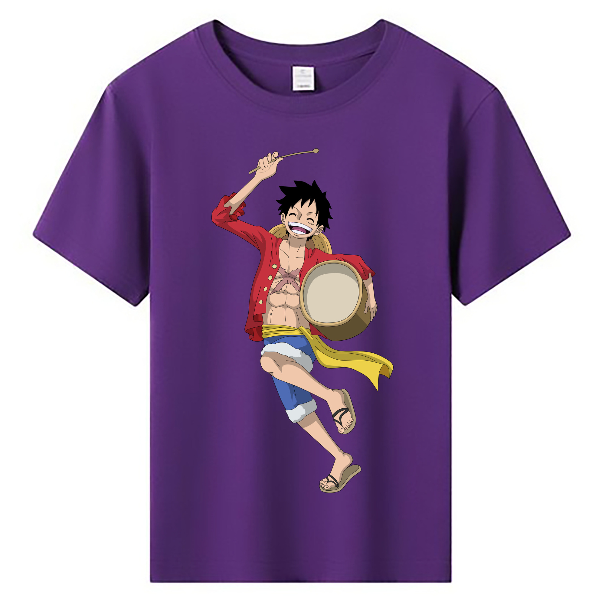 ワンピース モンキー・D・ルフィ ONE PIECE Monkey D. Luffy 綿100％キッズTシャツ（フロントプリント）