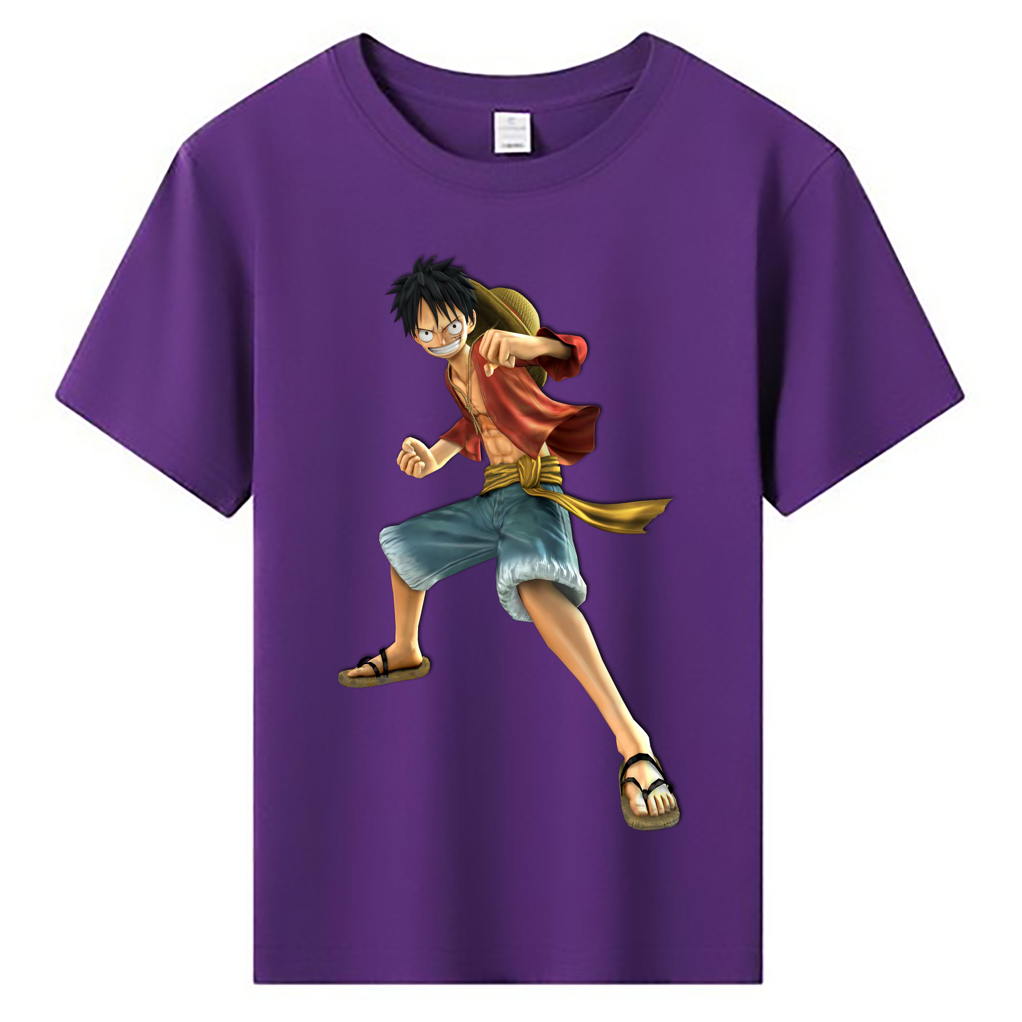 ワンピース モンキー・D・ルフィ ONE PIECE Monkey D. Luffy 綿100％キッズTシャツ（フロントプリント）