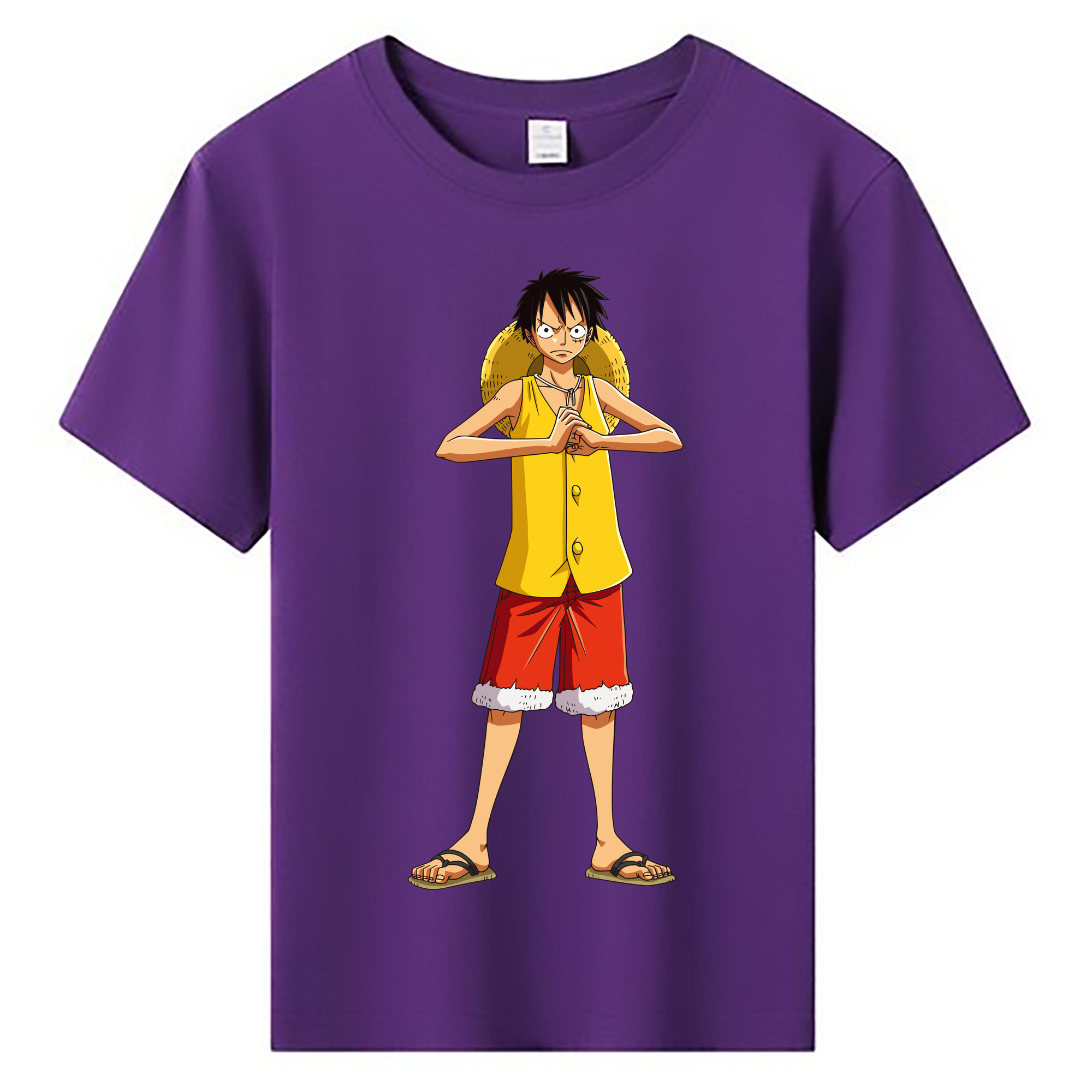 ワンピース モンキー・D・ルフィ ONE PIECE Monkey D. Luffy 綿100％キッズTシャツ（フロントプリント）