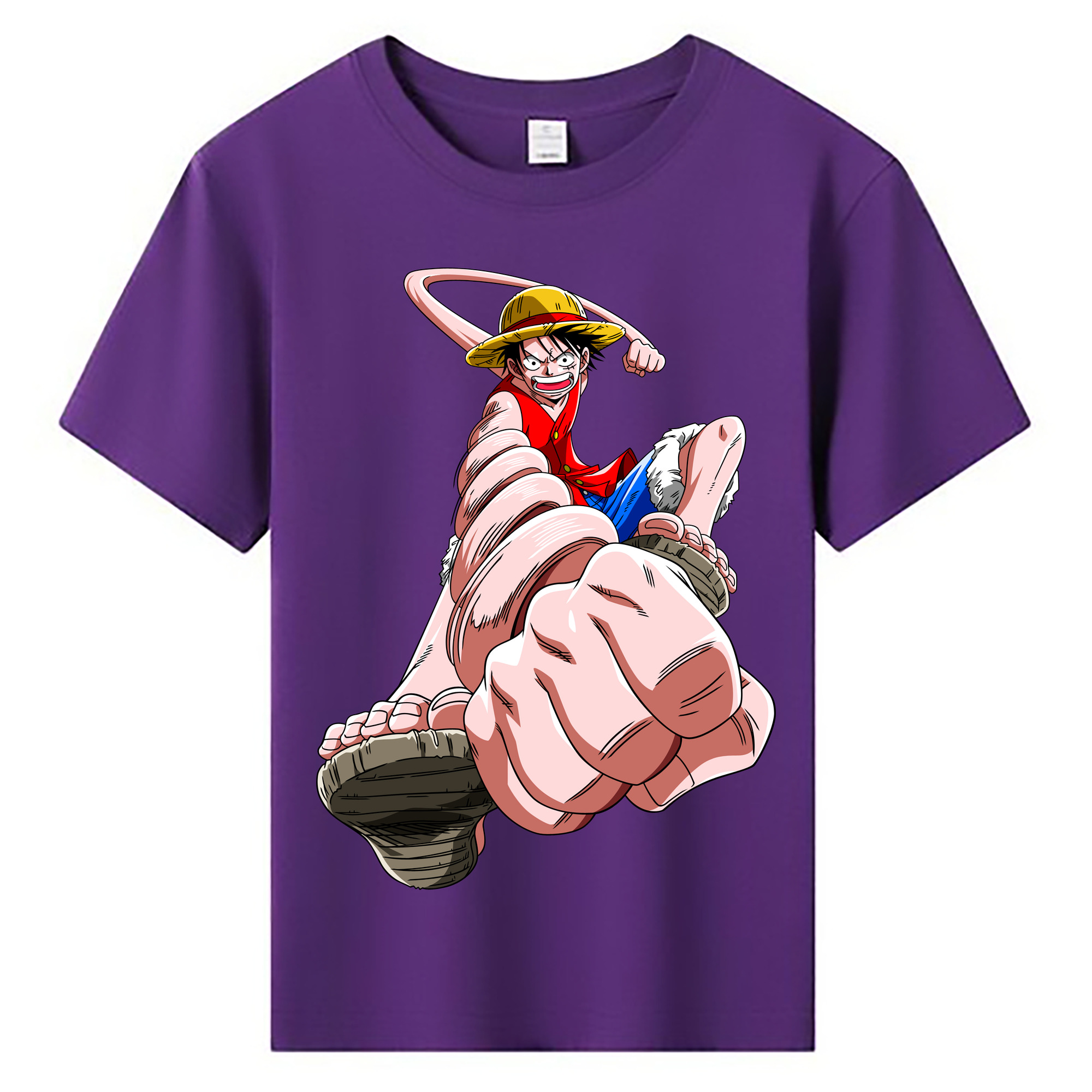 ワンピース モンキー・D・ルフィ ONE PIECE Monkey D. Luffy 綿100％キッズTシャツ（フロントプリント）