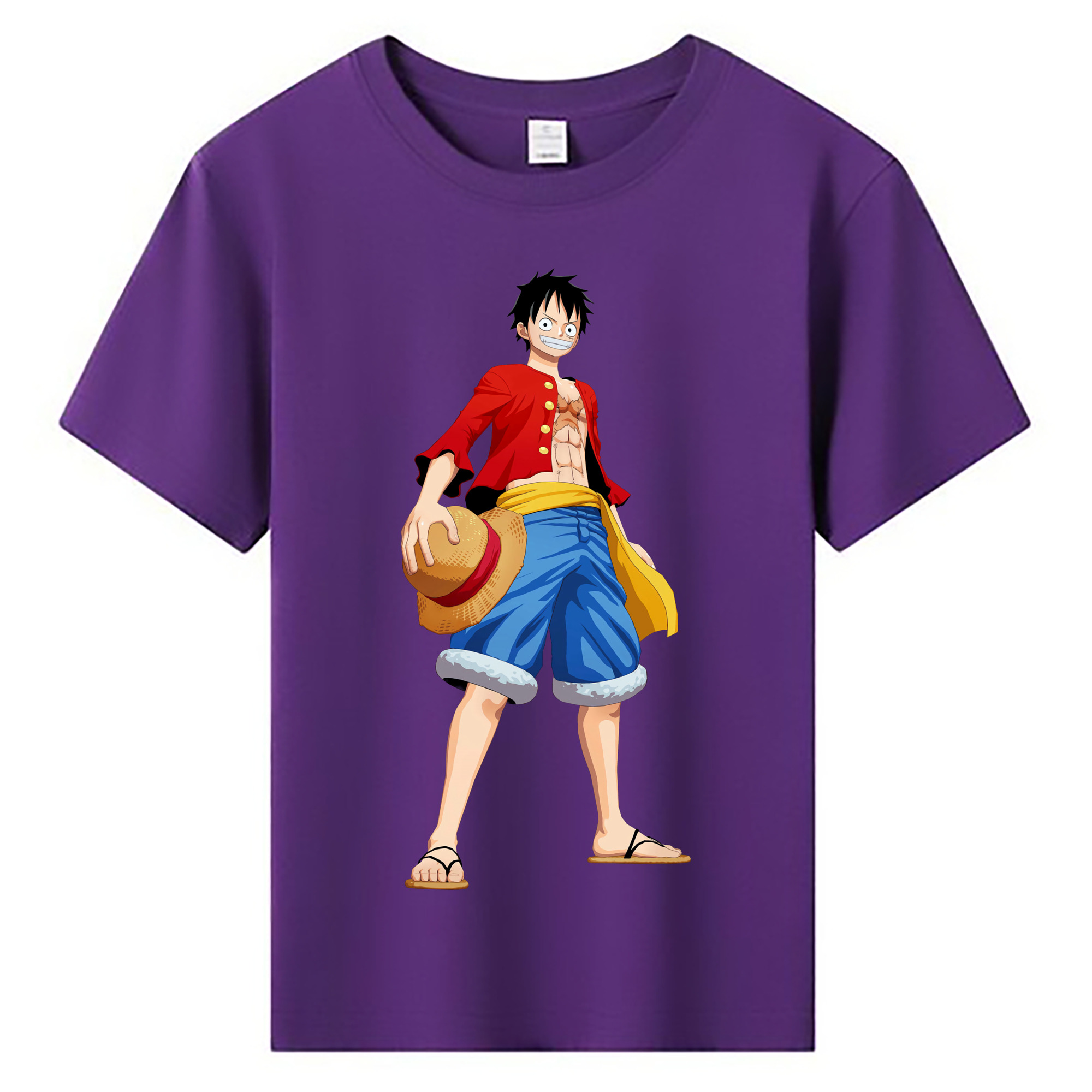 ワンピース モンキー・D・ルフィ ONE PIECE Monkey D. Luffy 綿100％キッズTシャツ（フロントプリント）