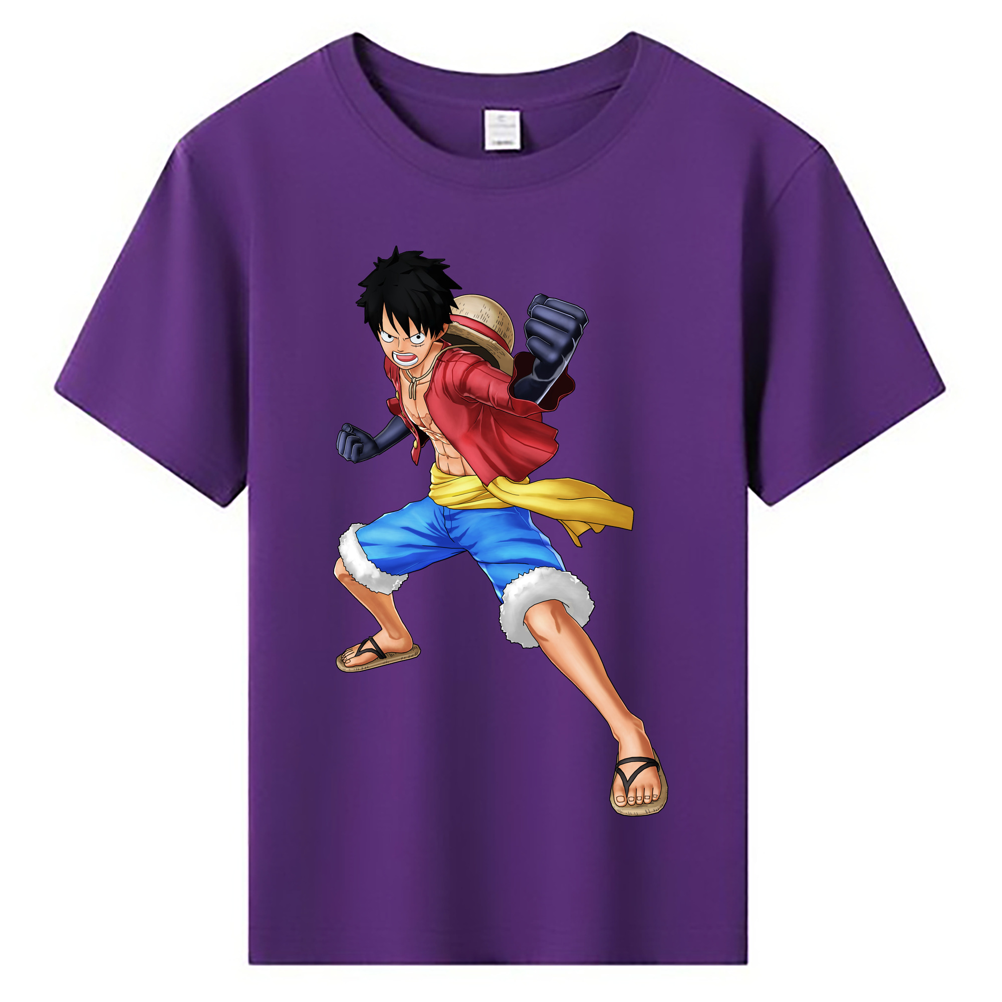 ワンピース モンキー・D・ルフィ ONE PIECE Monkey D. Luffy 綿100％キッズTシャツ（フロントプリント）