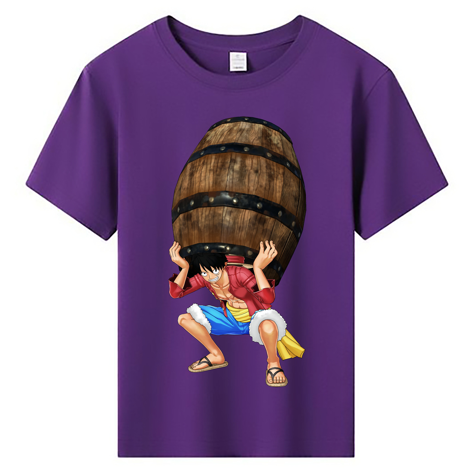ワンピース モンキー・D・ルフィ ONE PIECE Monkey D. Luffy 綿100％キッズTシャツ（フロントプリント）