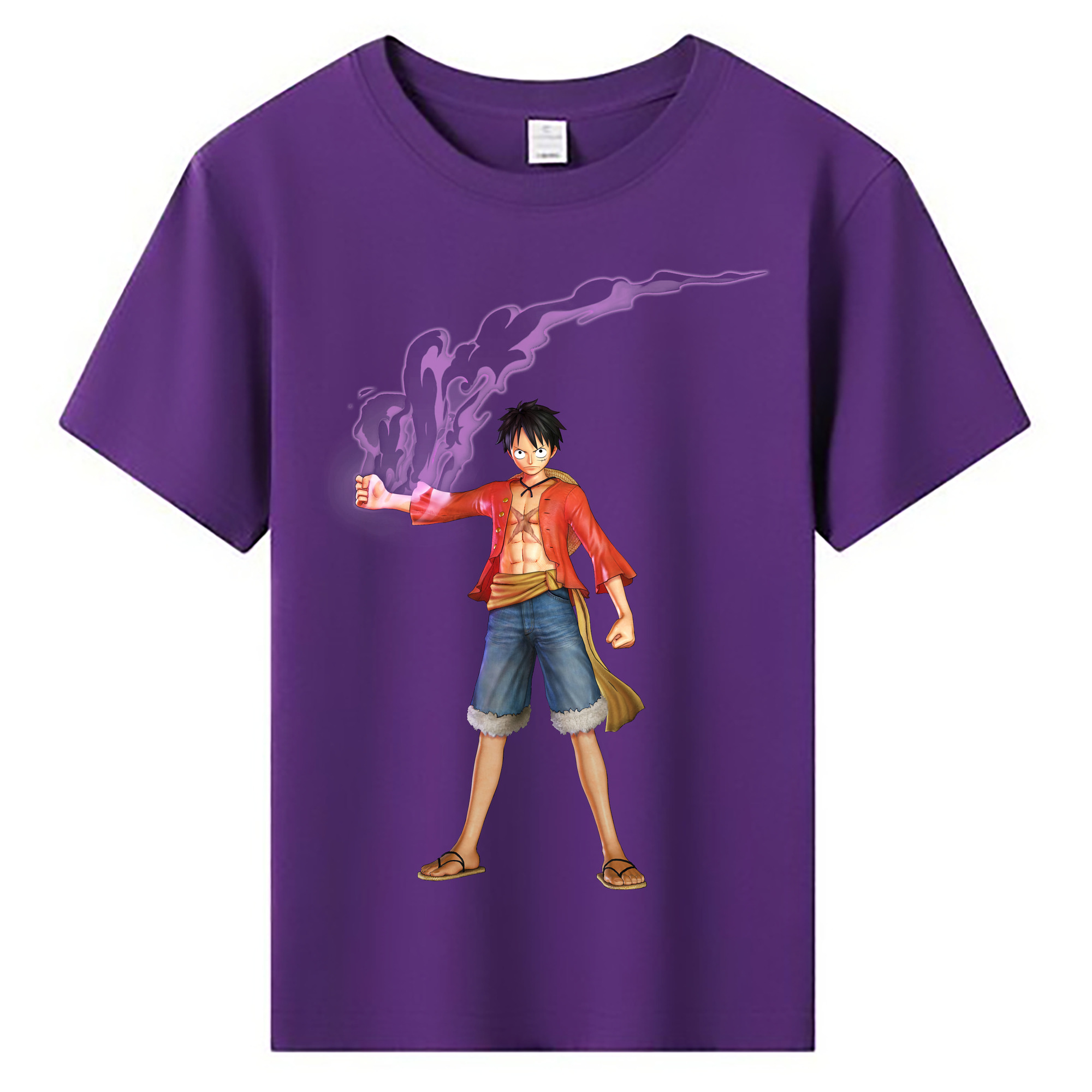 ワンピース モンキー・D・ルフィ ONE PIECE Monkey D. Luffy 綿100％キッズTシャツ（フロントプリント）
