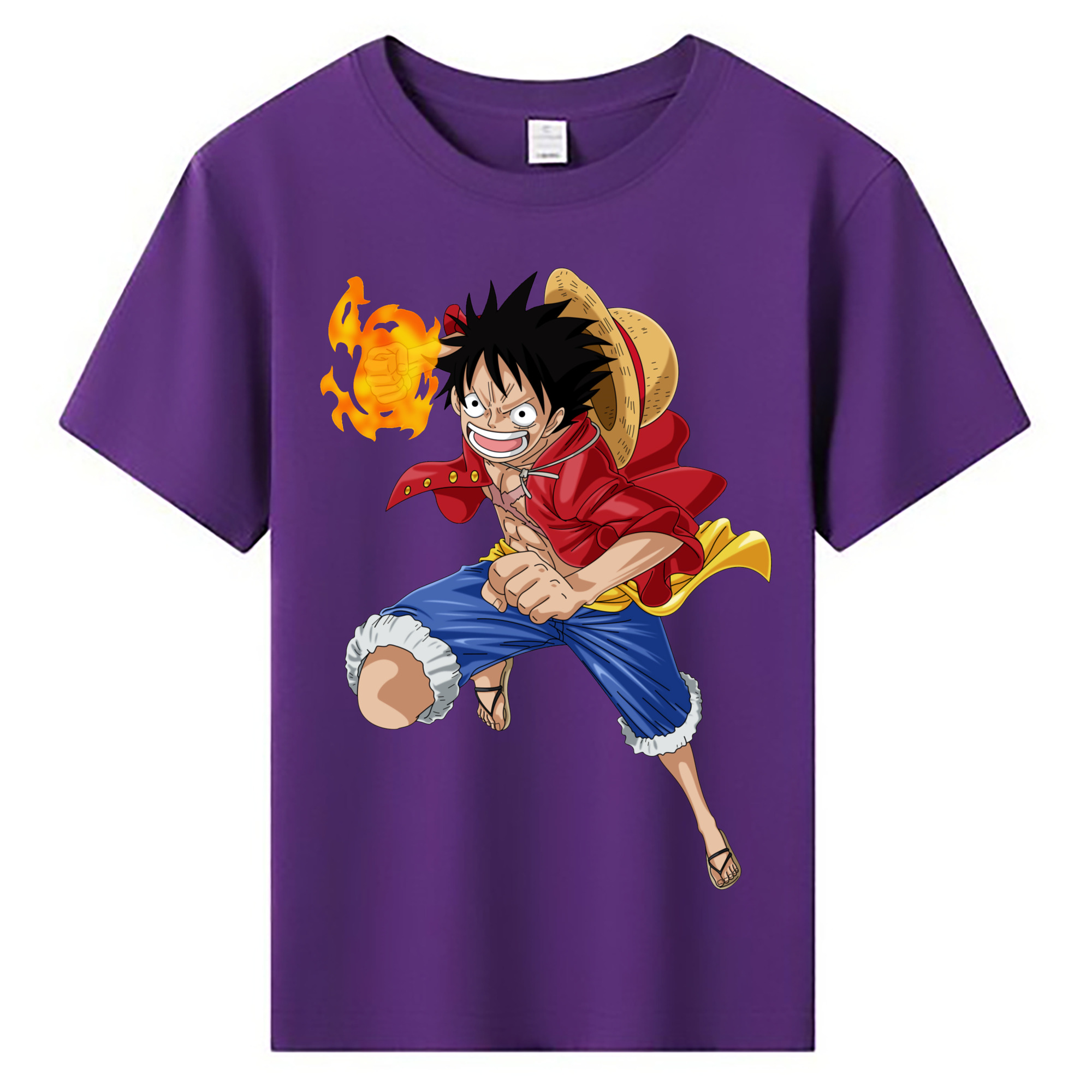 ワンピース モンキー・D・ルフィ ONE PIECE Monkey D. Luffy 綿100％キッズTシャツ（フロントプリント）