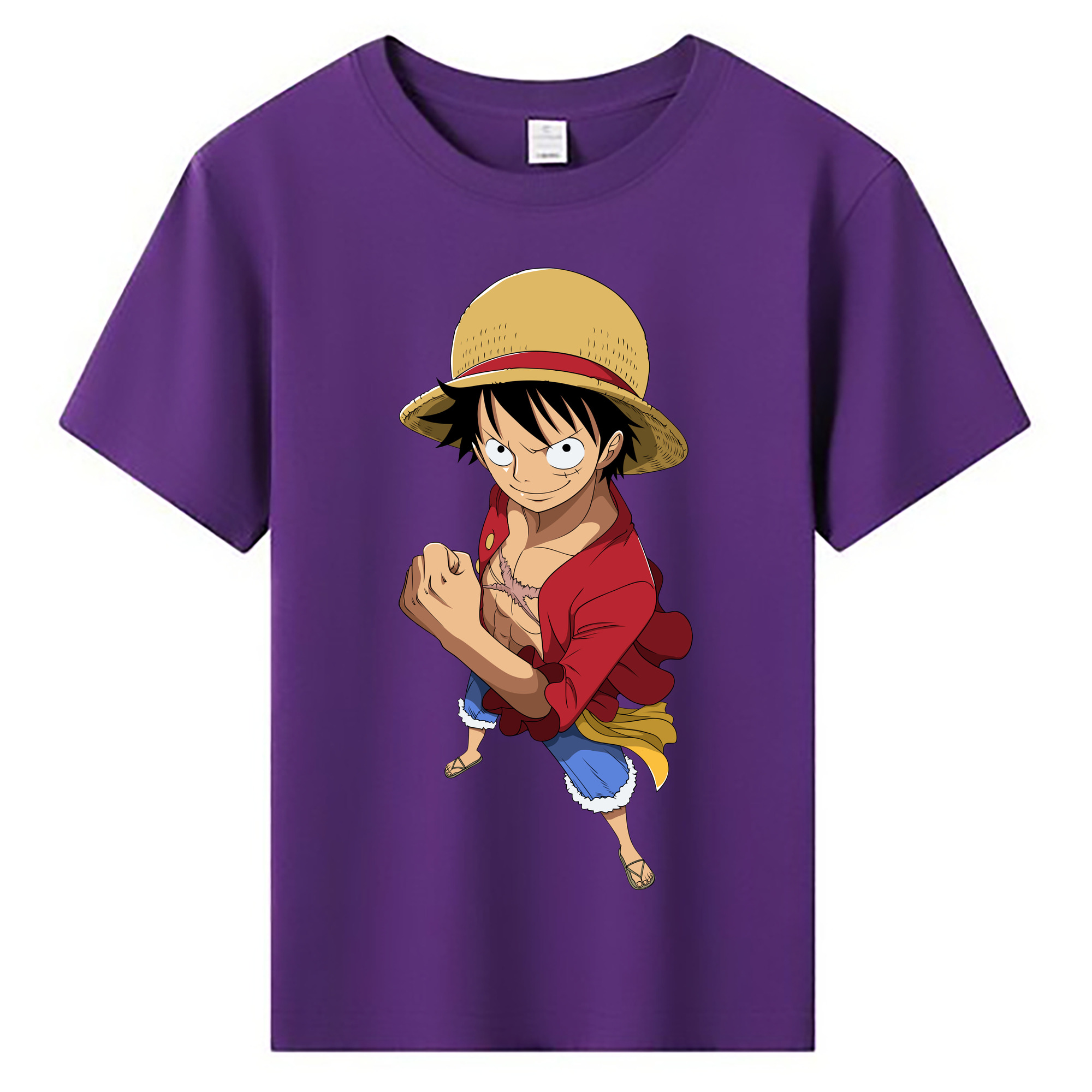 ワンピース モンキー・D・ルフィ ONE PIECE Monkey D. Luffy 綿100％キッズTシャツ（フロントプリント）
