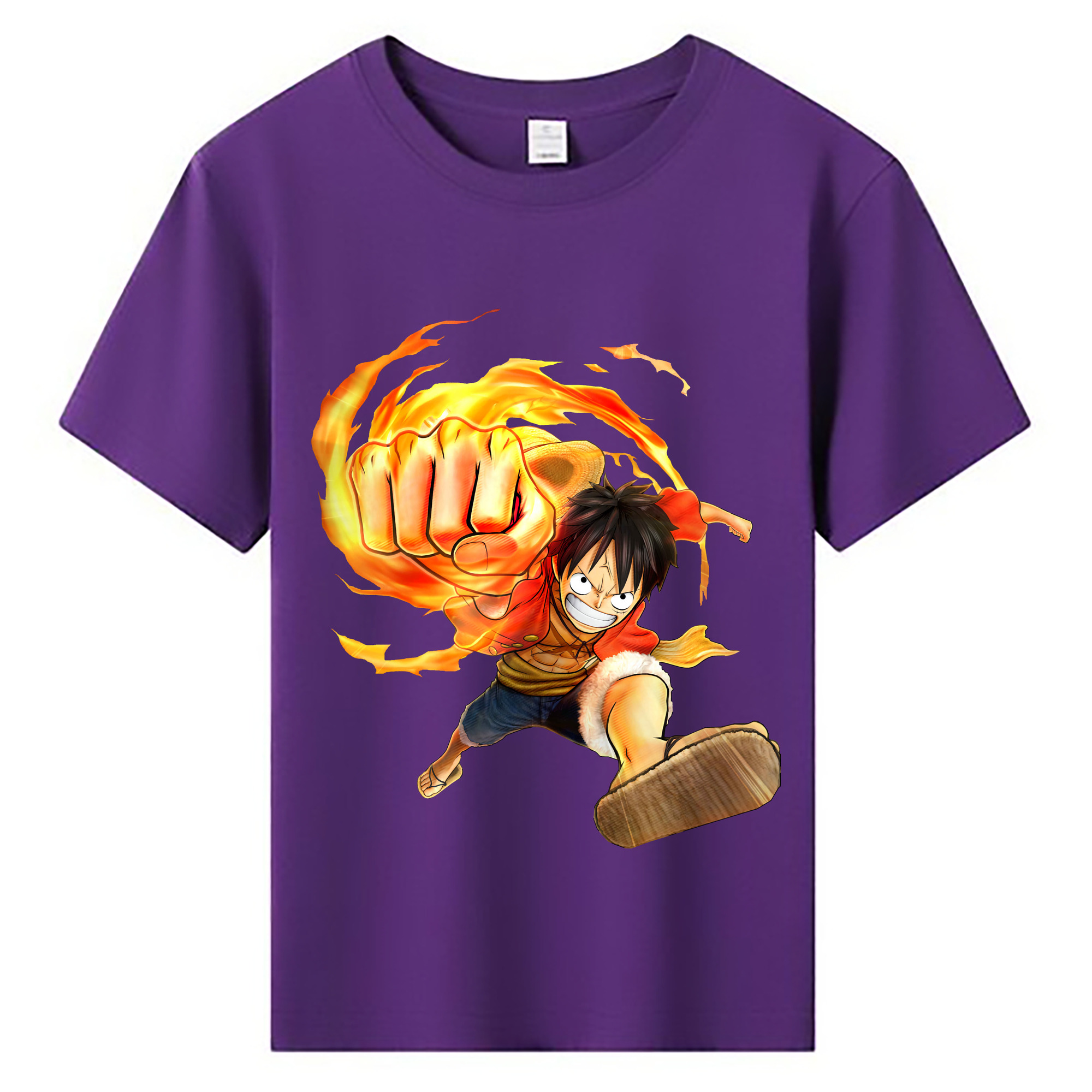 ワンピース モンキー・D・ルフィ ONE PIECE Monkey D. Luffy 綿100％キッズTシャツ（フロントプリント）