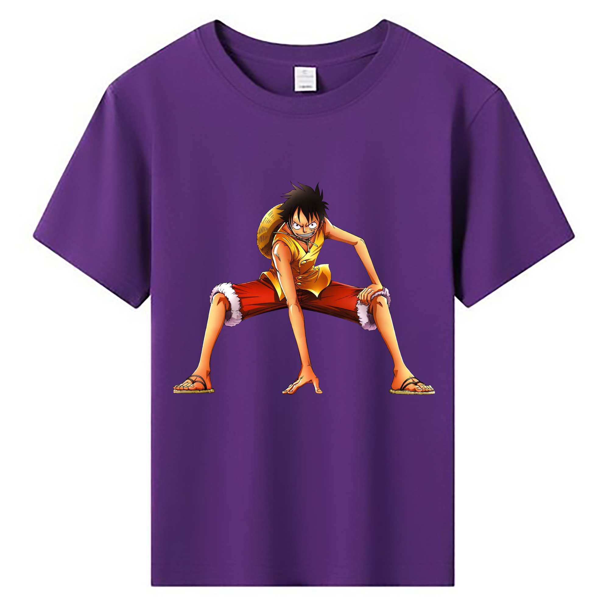 ワンピース モンキー・D・ルフィ ONE PIECE Monkey D. Luffy 綿100％キッズTシャツ（フロントプリント）