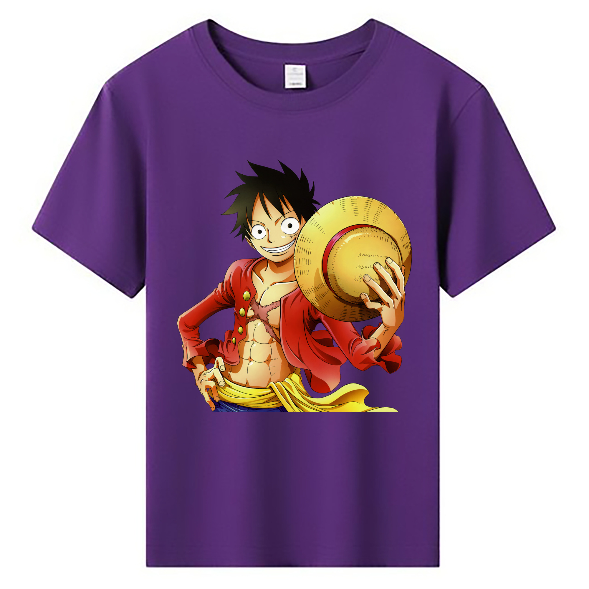 ワンピース モンキー・D・ルフィ ONE PIECE Monkey D. Luffy 綿100％キッズTシャツ（フロントプリント）