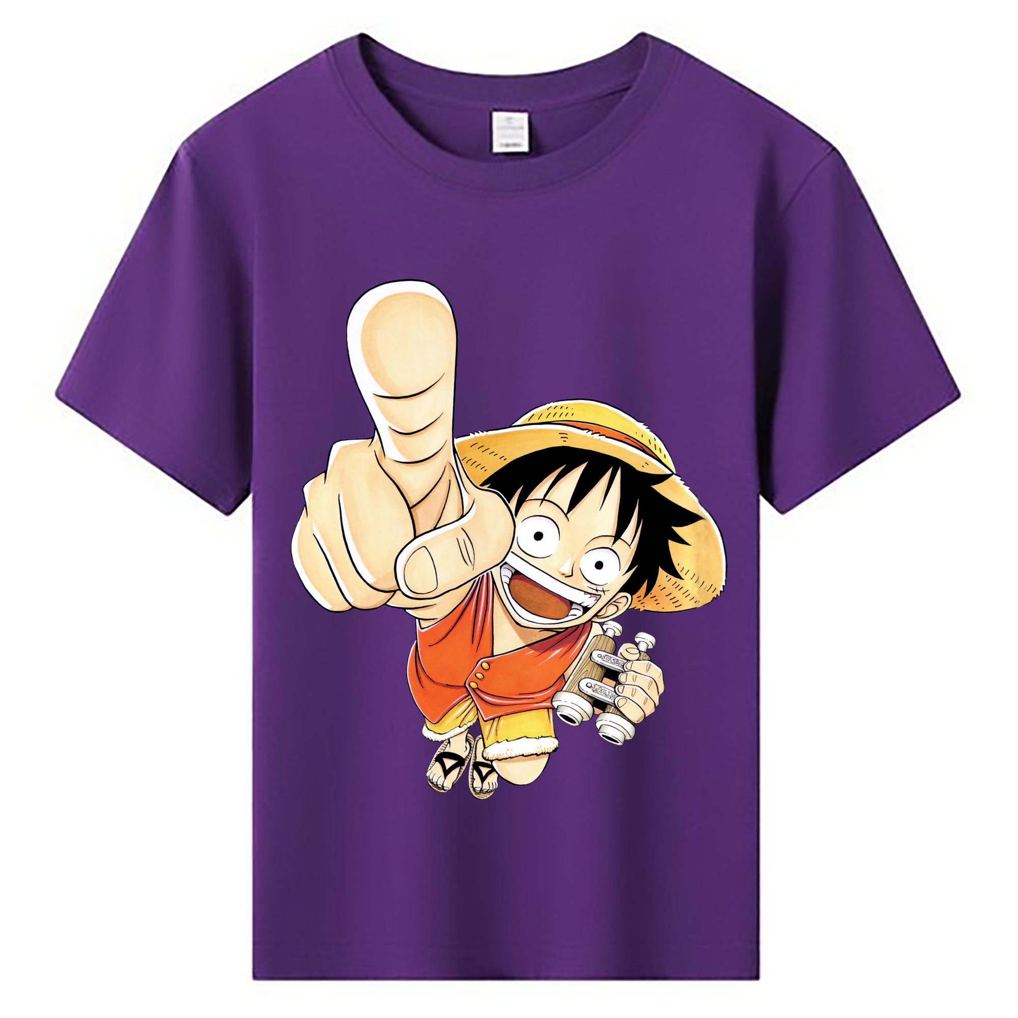 ワンピース モンキー・D・ルフィ ONE PIECE Monkey D. Luffy 綿100％キッズTシャツ（フロントプリント）