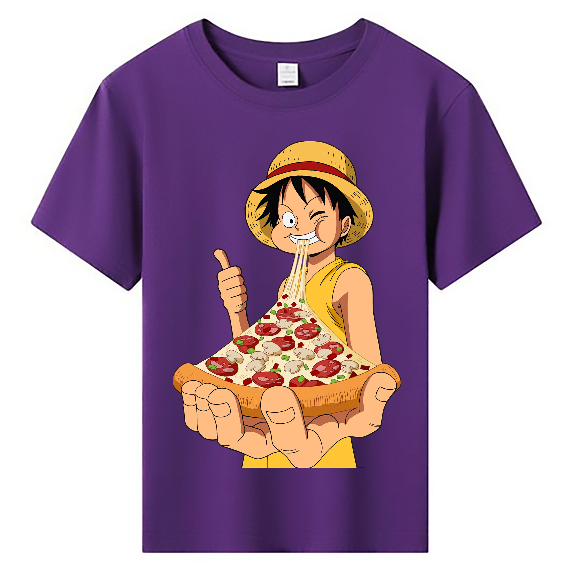 ワンピース モンキー・D・ルフィ ONE PIECE Monkey D. Luffy 綿100％キッズTシャツ（フロントプリント）