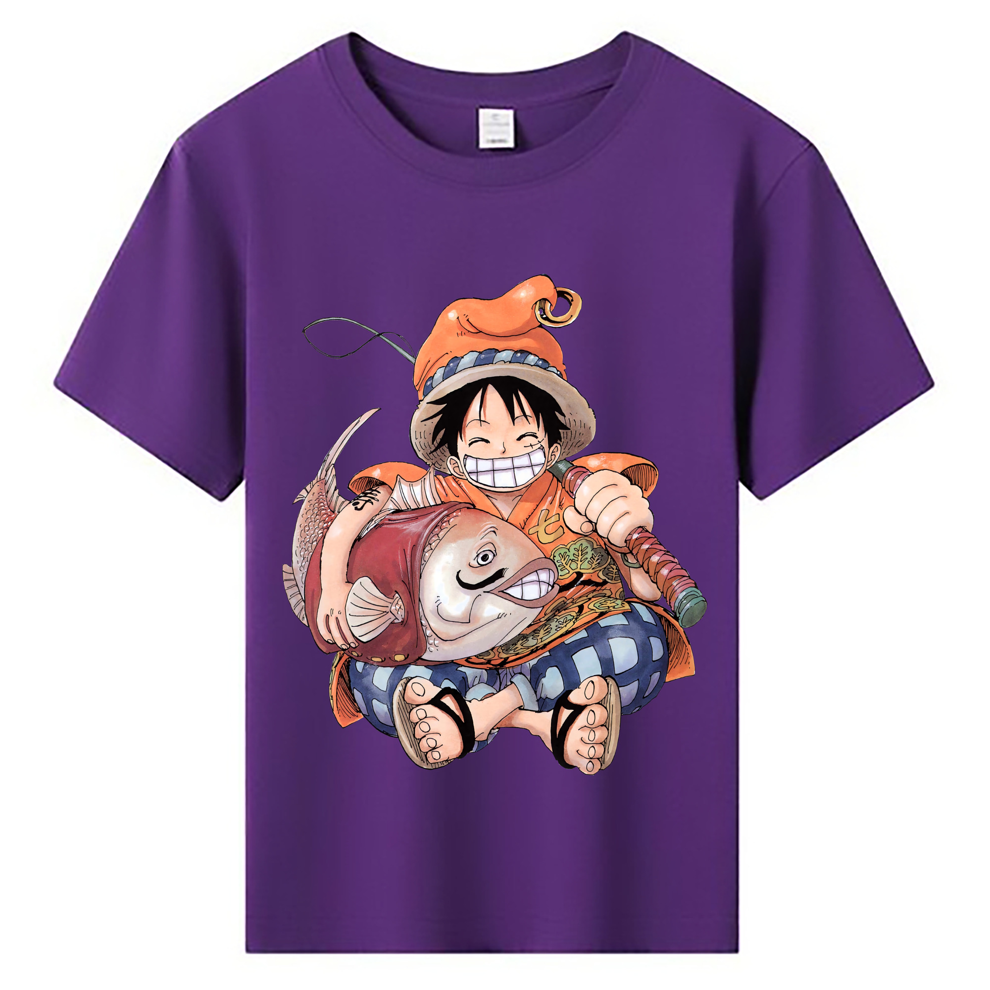 ワンピース モンキー・D・ルフィ ONE PIECE Monkey D. Luffy 綿100％キッズTシャツ（フロントプリント）