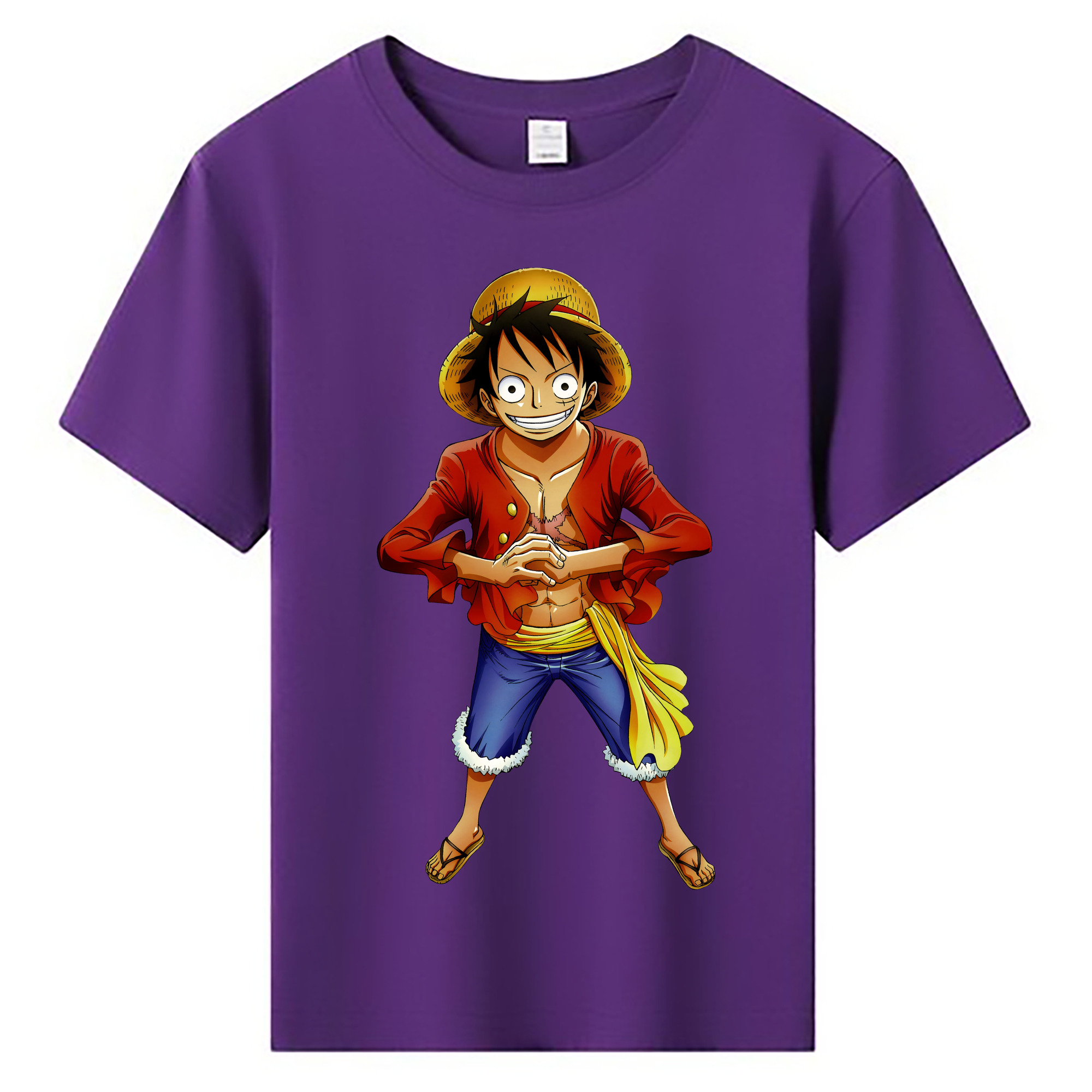 ワンピース モンキー・D・ルフィ ONE PIECE Monkey D. Luffy 綿100％キッズTシャツ（フロントプリント）