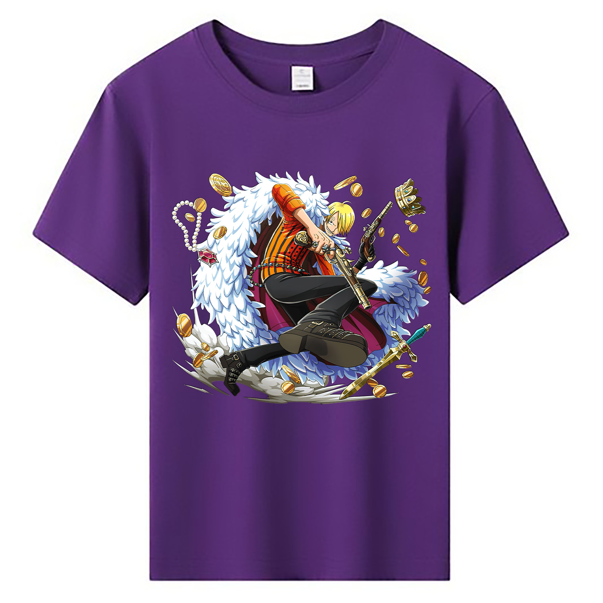 （画像用） ワンピース サンジ ONE PIECE Sanji 綿100％キッズTシャツ（フロントプリント）