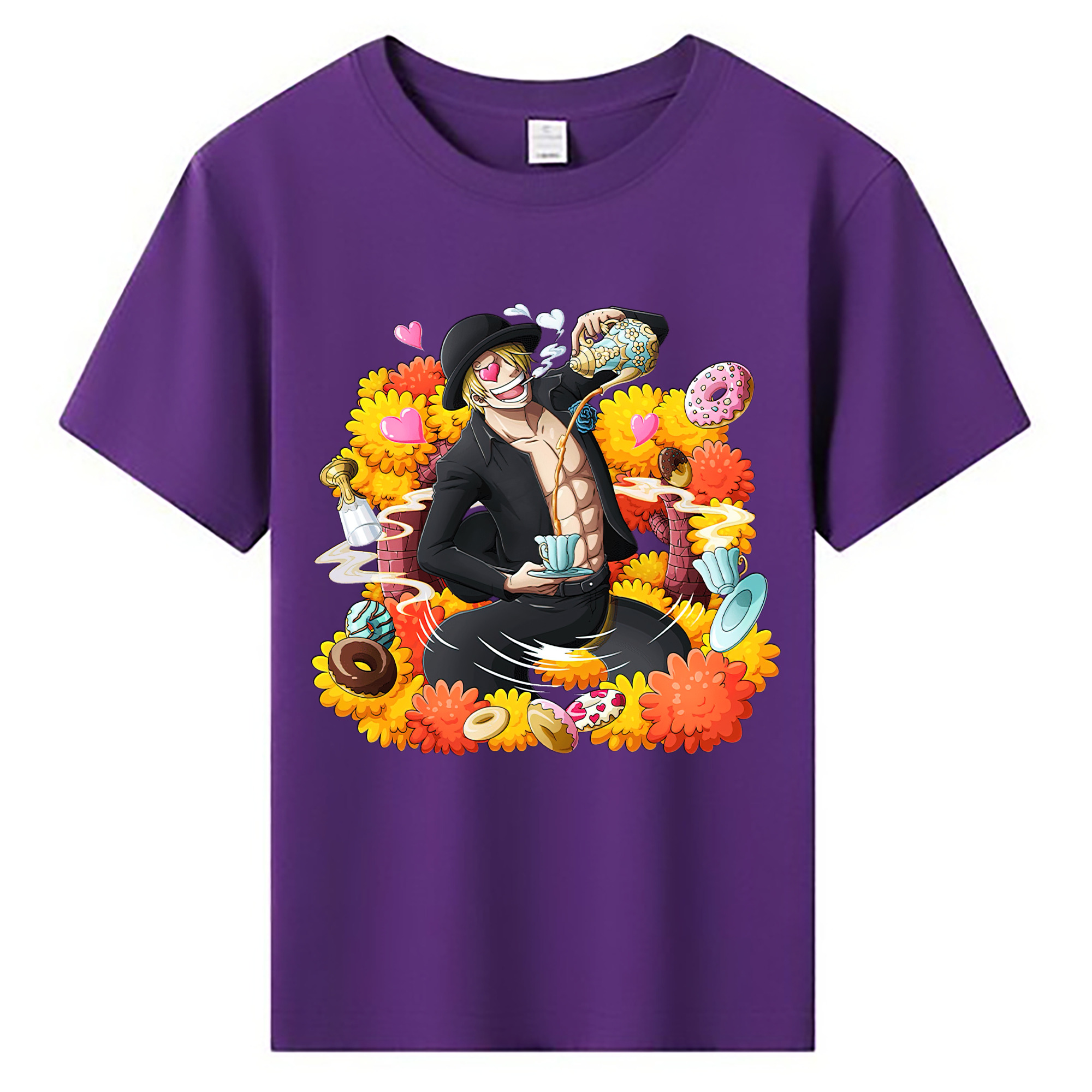（画像用） ワンピース サンジ ONE PIECE Sanji 綿100％キッズTシャツ（フロントプリント）